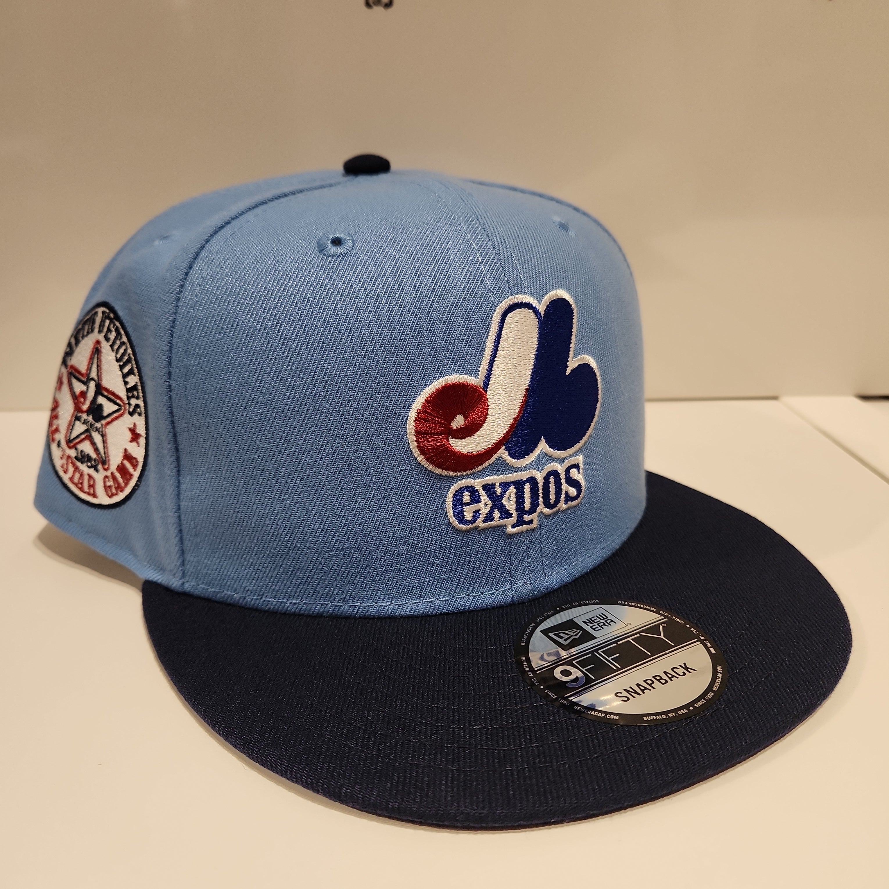 Expos de Montréal MLB New Era pour hommes bleu clair 9Fifty Cooperstown 1982 All Star Game Retro Uniform Snapback