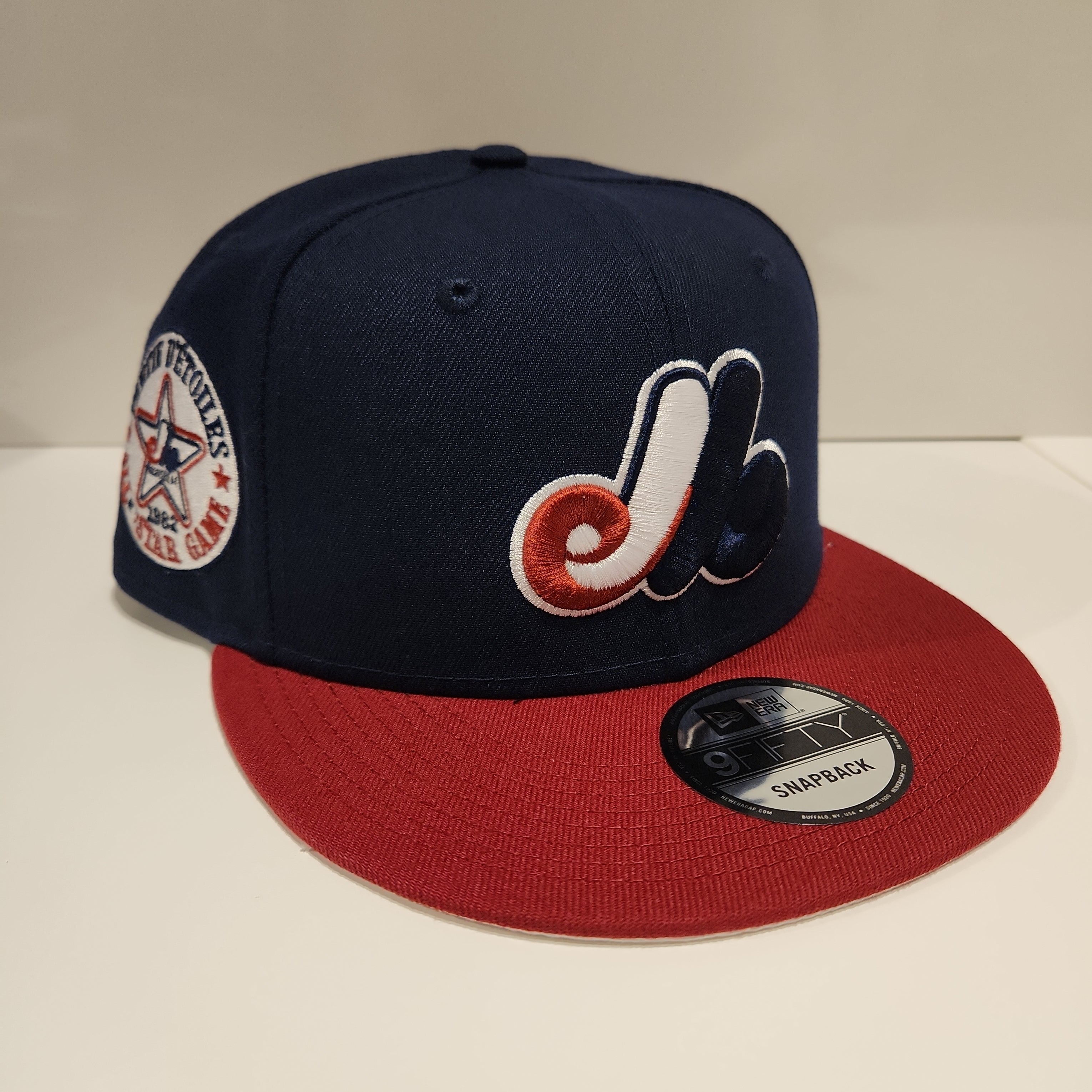 Expos de Montréal MLB New Era pour hommes, bleu marine 9Fifty 1982 All Star Game Cooperstown Snapback