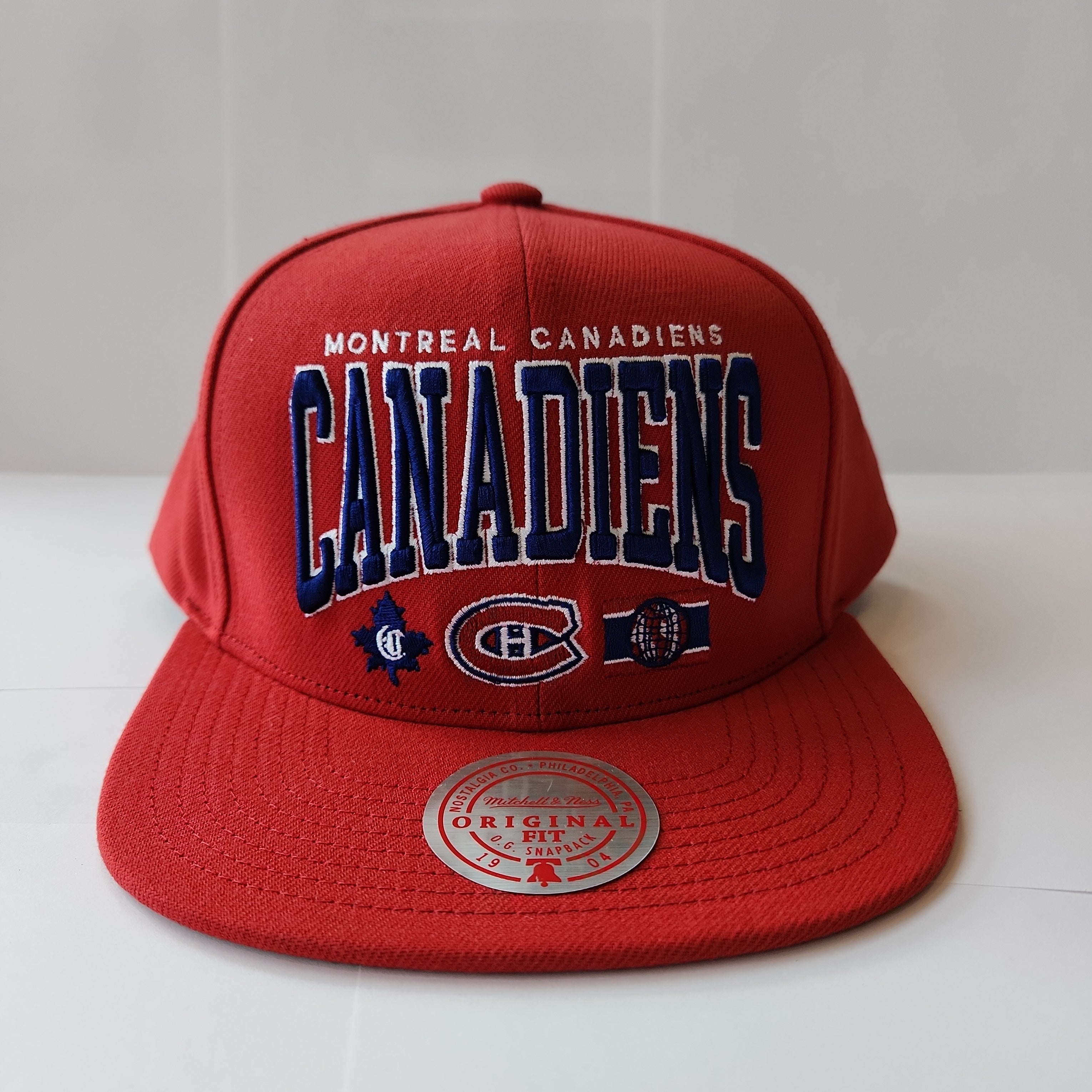 Casquette Snapback rouge Champ Stack des Canadiens de Montréal NHL Mitchell & Ness pour hommes