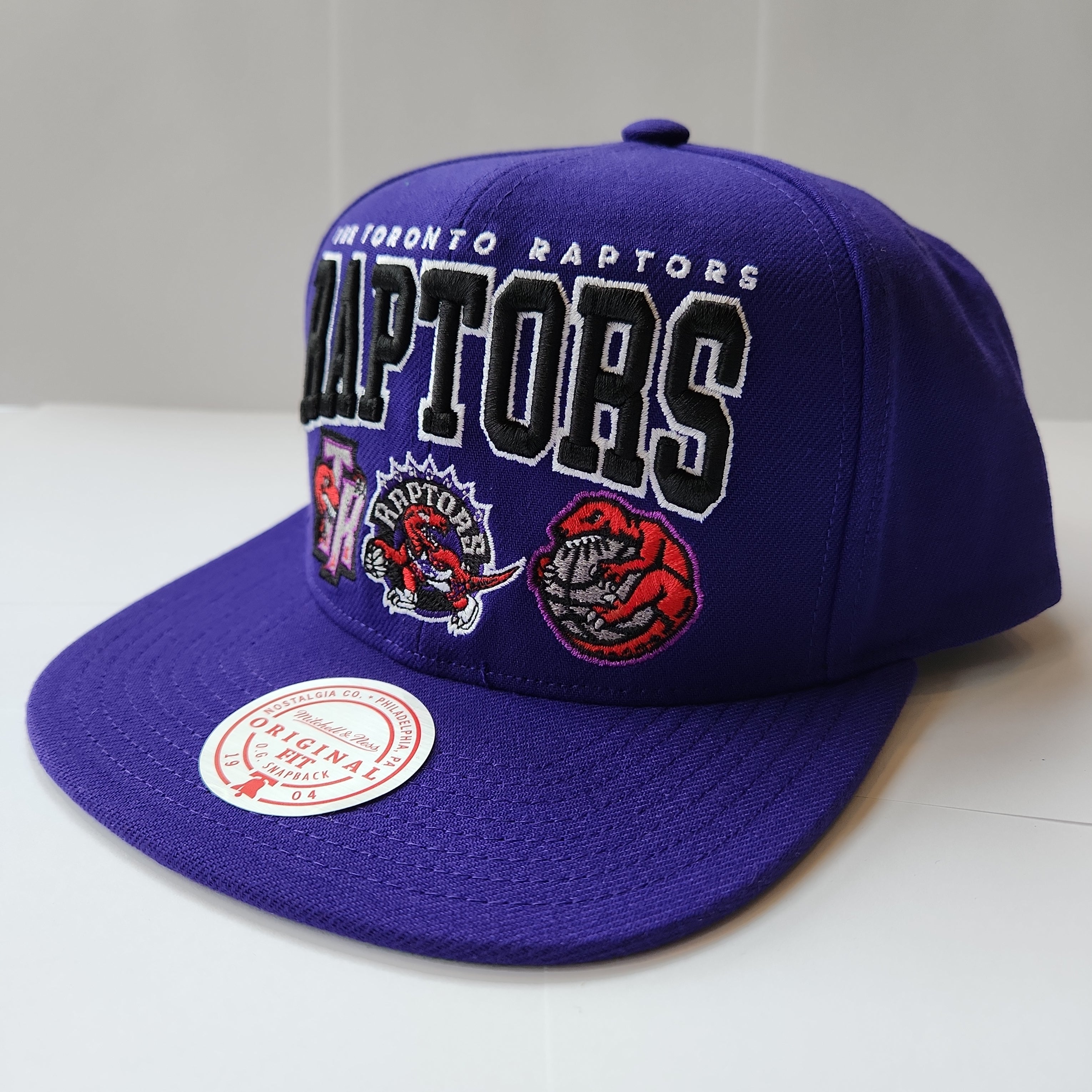 Toronto Raptors NBA Mitchell & Ness pour homme Violet Champ Stack Snapback