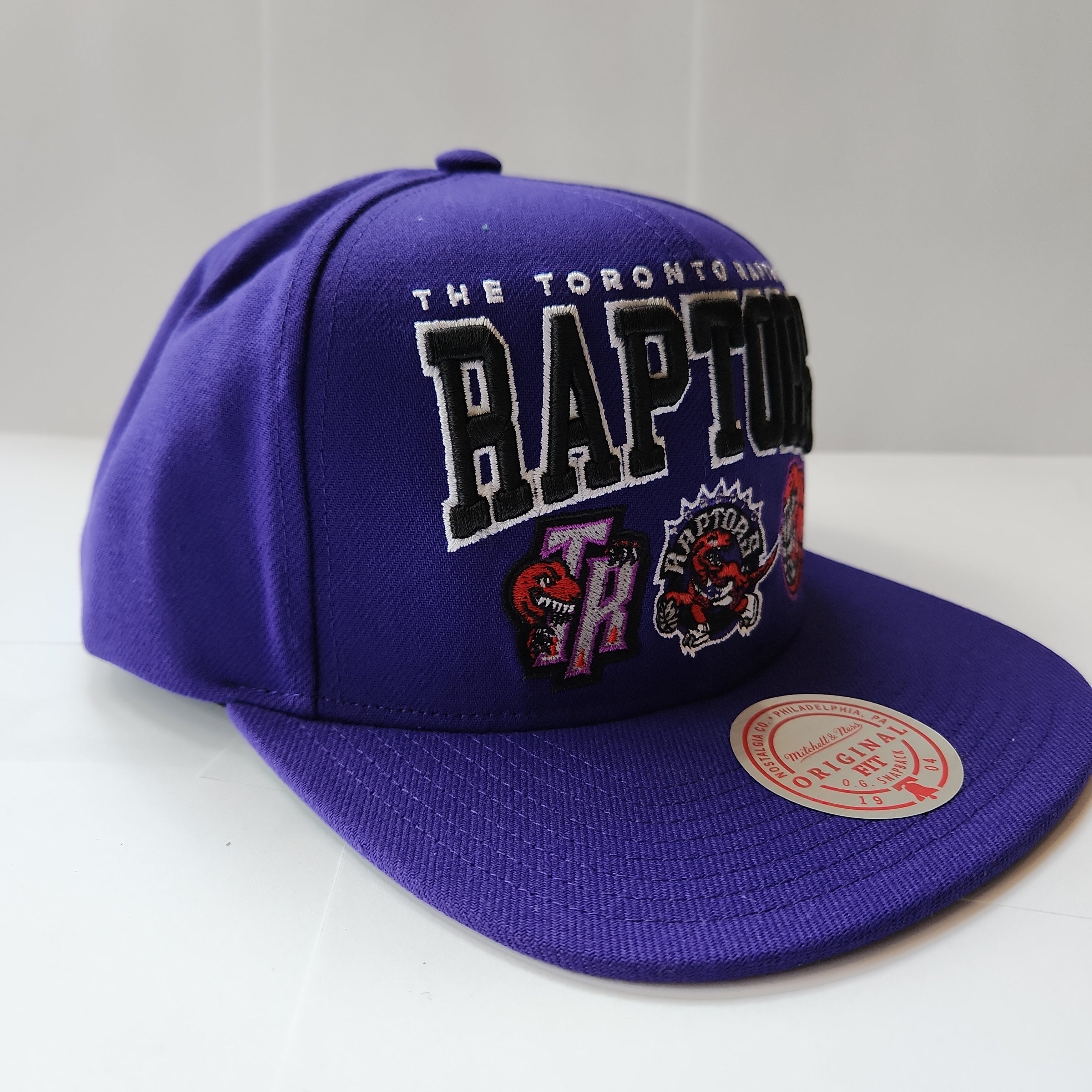 Toronto Raptors NBA Mitchell & Ness pour homme Violet Champ Stack Snapback