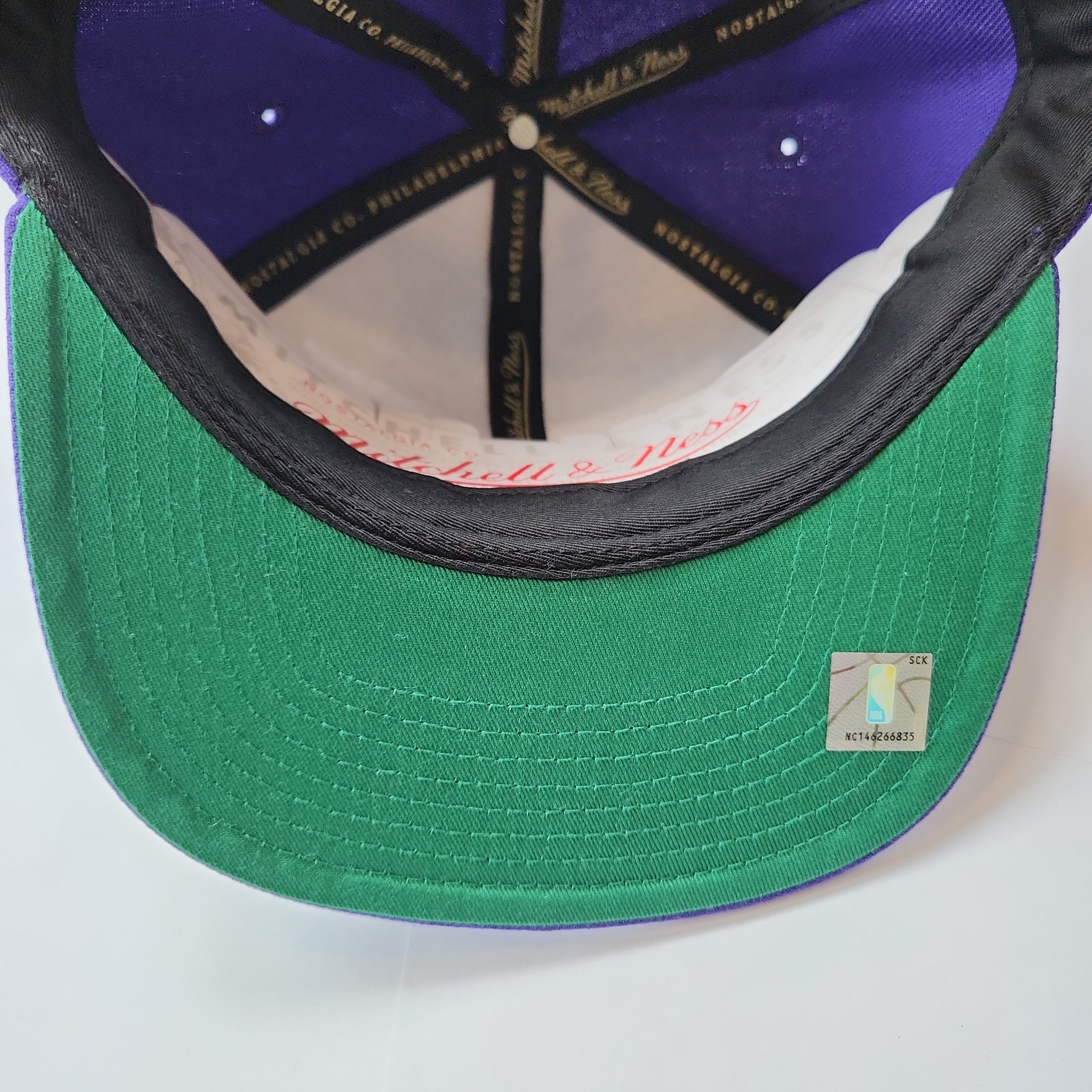 Toronto Raptors NBA Mitchell & Ness pour homme Violet Champ Stack Snapback