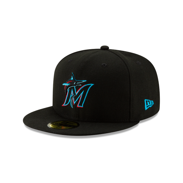 Miami Marlins MLB New Era Men's Black 59Fifty Authentic Collection Fitted Hat