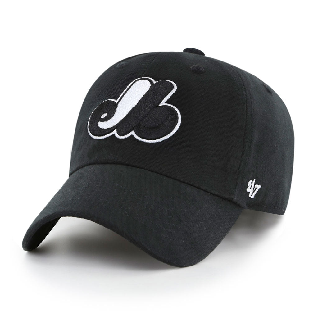 Montreal Expos MLB 47 Brand Men's Black Clean Up Adjustable Hat