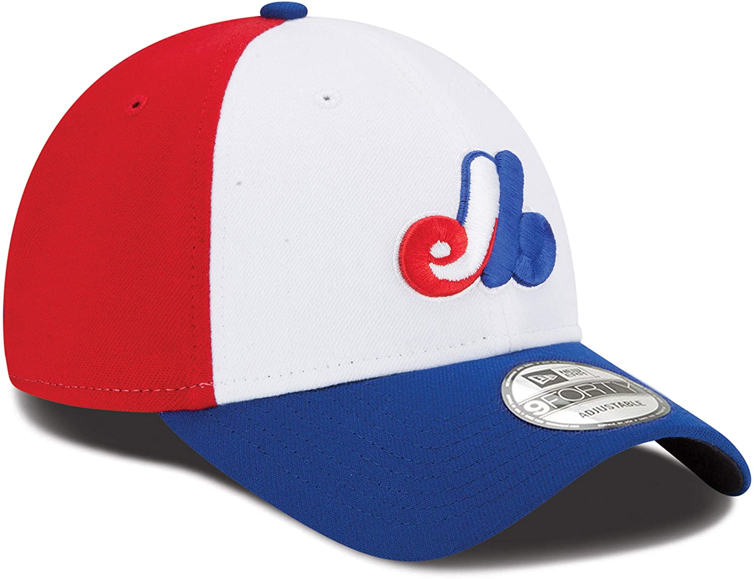 Montreal Expos MLB New Era Men's Tricolor 9Forty Pinch Hitter Adjustable Hat