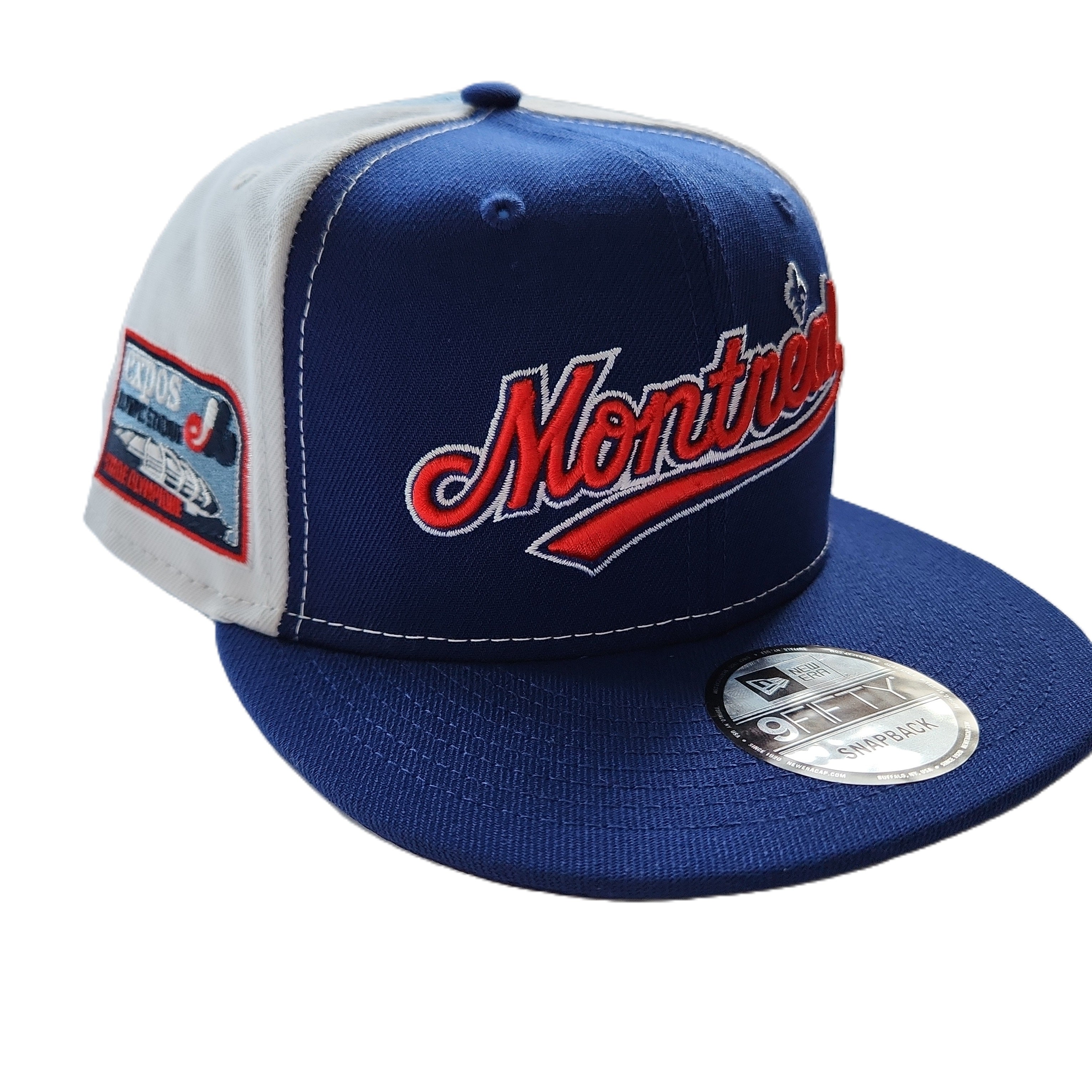 Expos de Montréal MLB New Era pour hommes, bleu royal, écusson du stade olympique 9Fifty, Cooperstown Snapback