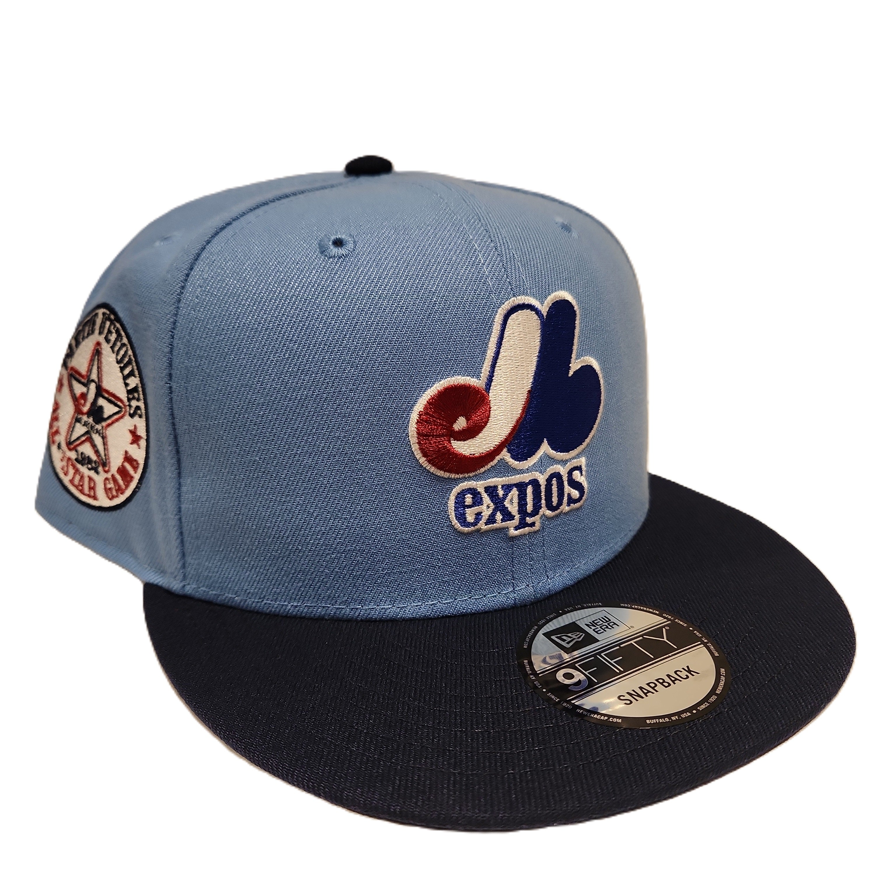 Expos de Montréal MLB New Era pour hommes bleu clair 9Fifty Cooperstown 1982 All Star Game Retro Uniform Snapback