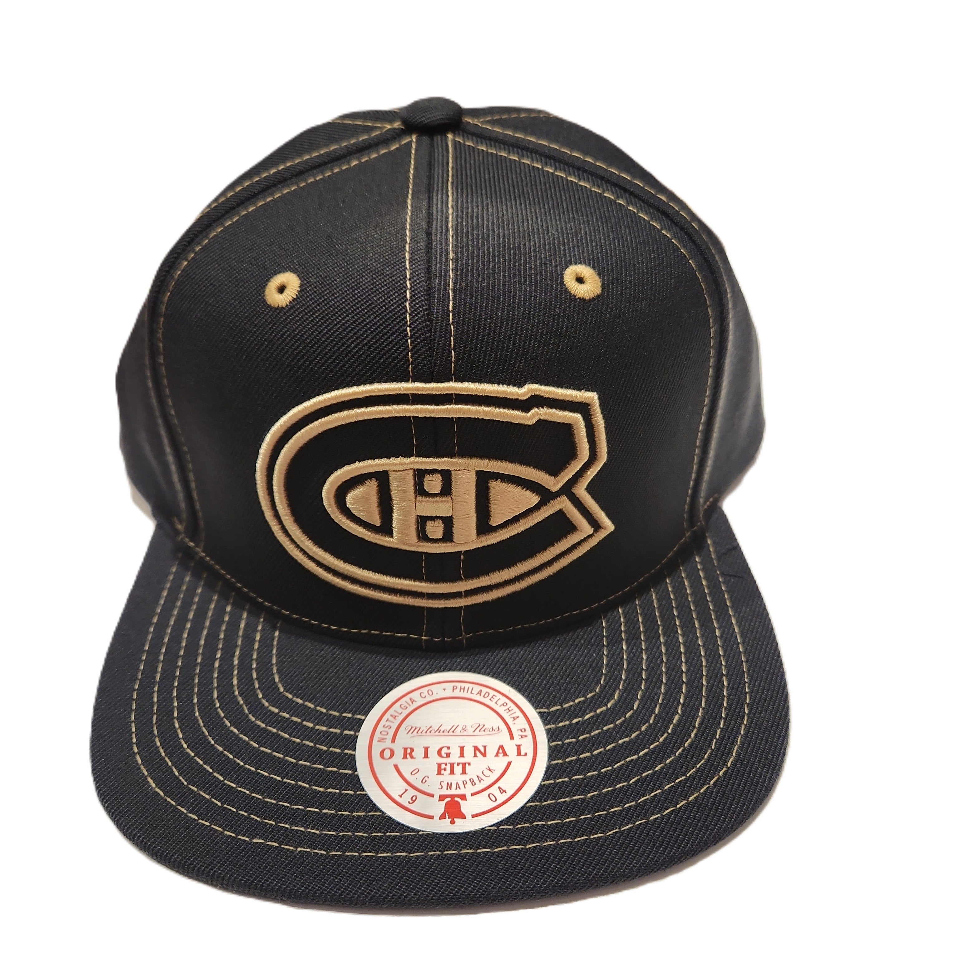 Montreal Canadiens NHL Mitchell & Ness Men's Navy Contrast Natural Snapback