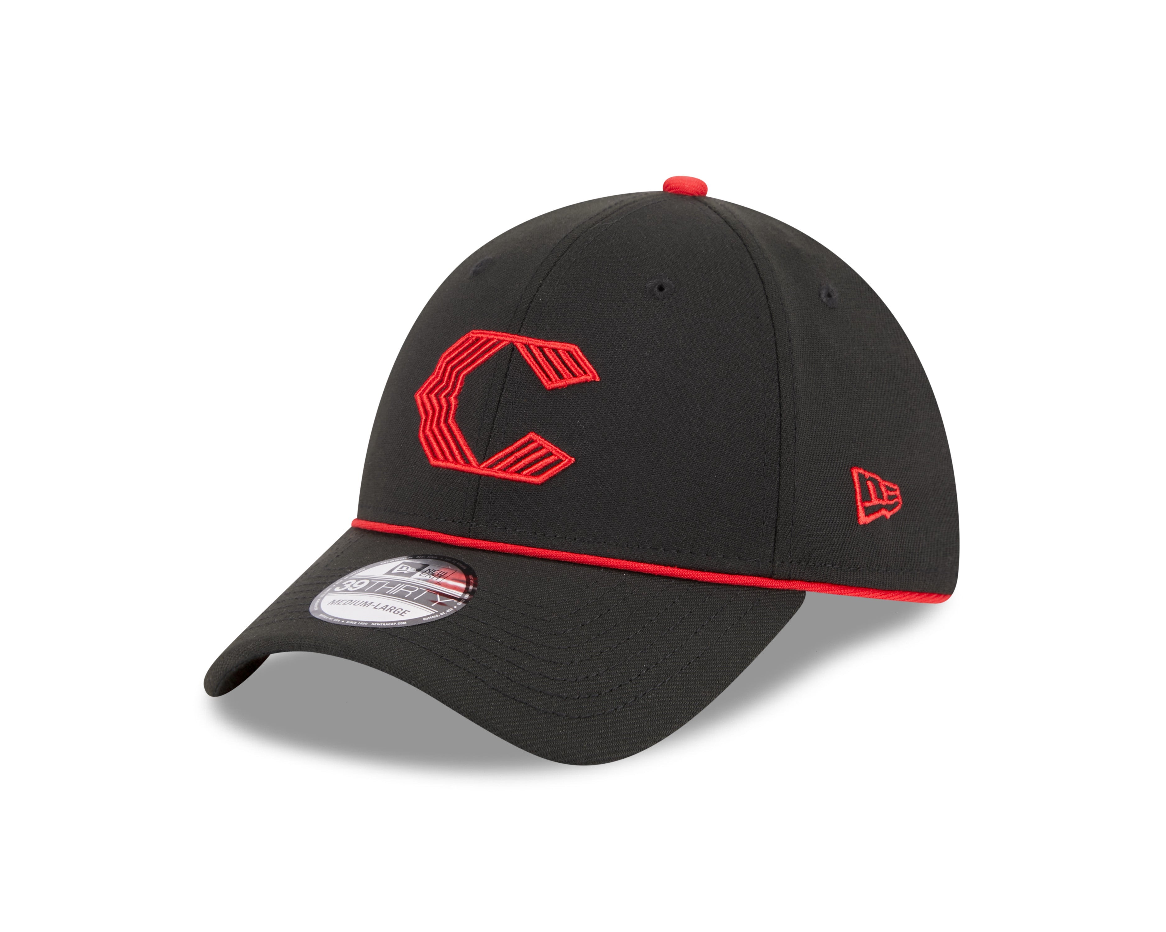 Cincinnati Reds MLB New Era Men's Black 39Thirty 2023 City Connect Stretch Fit Hat