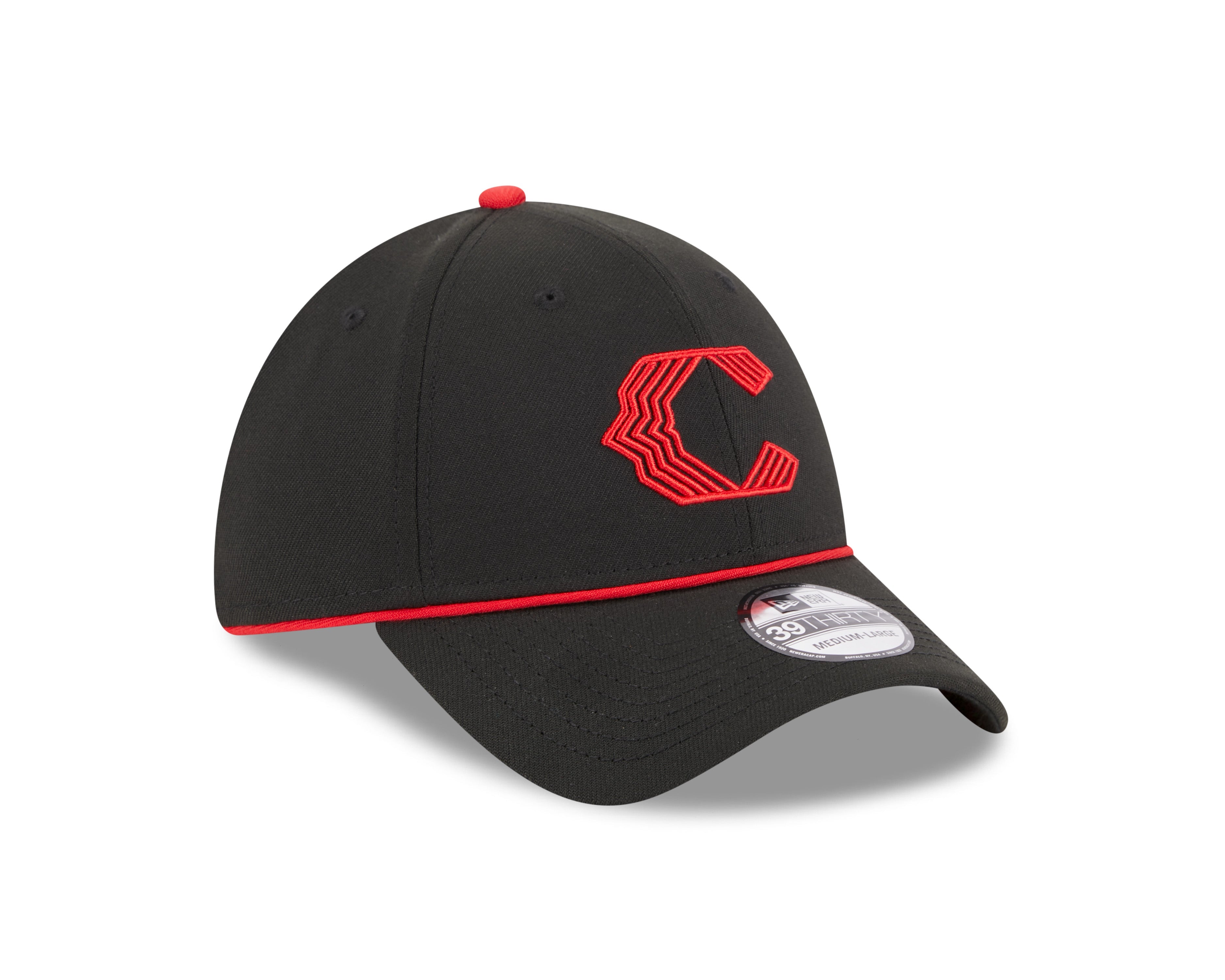 Cincinnati Reds MLB New Era Men's Black 39Thirty 2023 City Connect Stretch Fit Hat