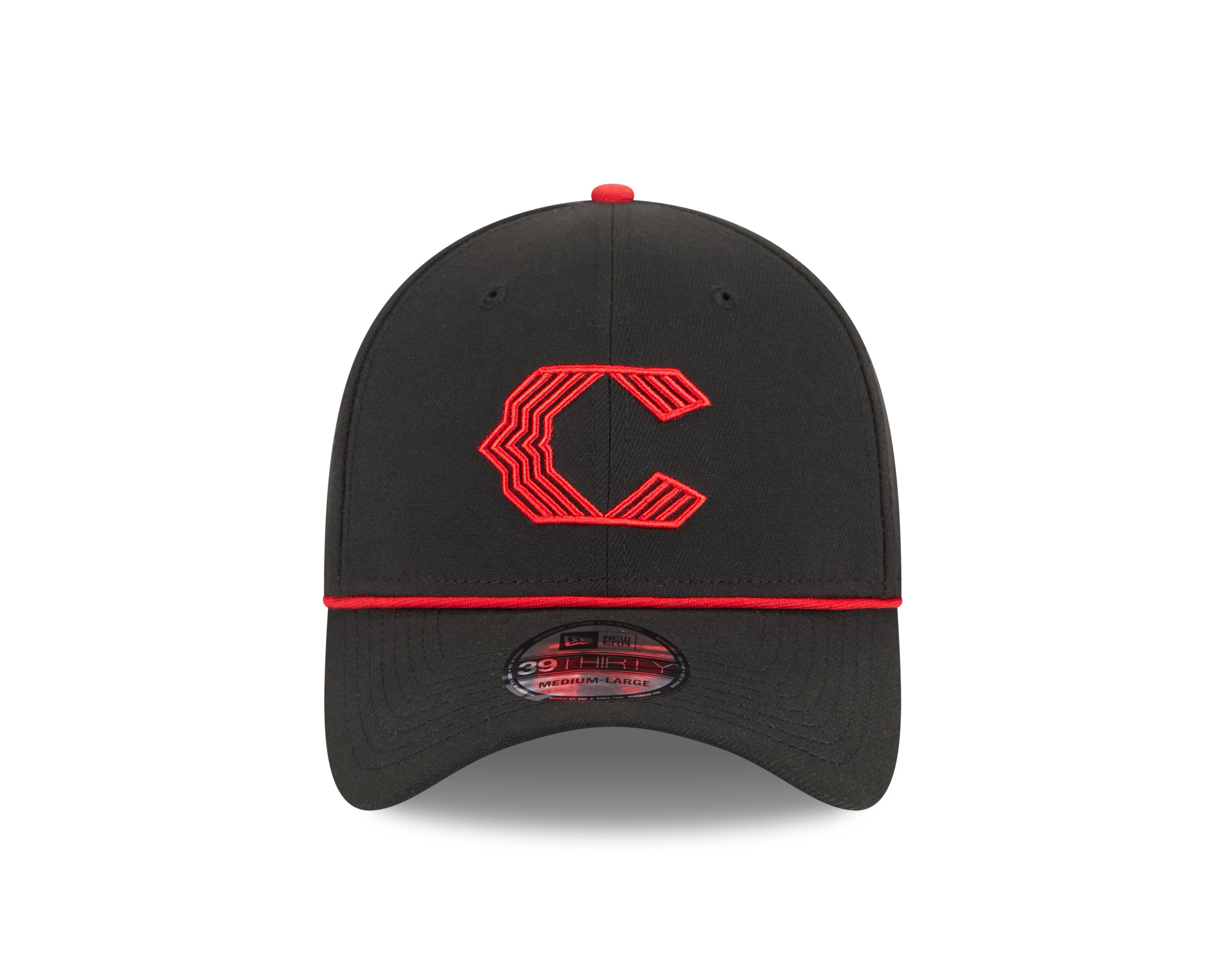 Cincinnati Reds MLB New Era Men's Black 39Thirty 2023 City Connect Stretch Fit Hat
