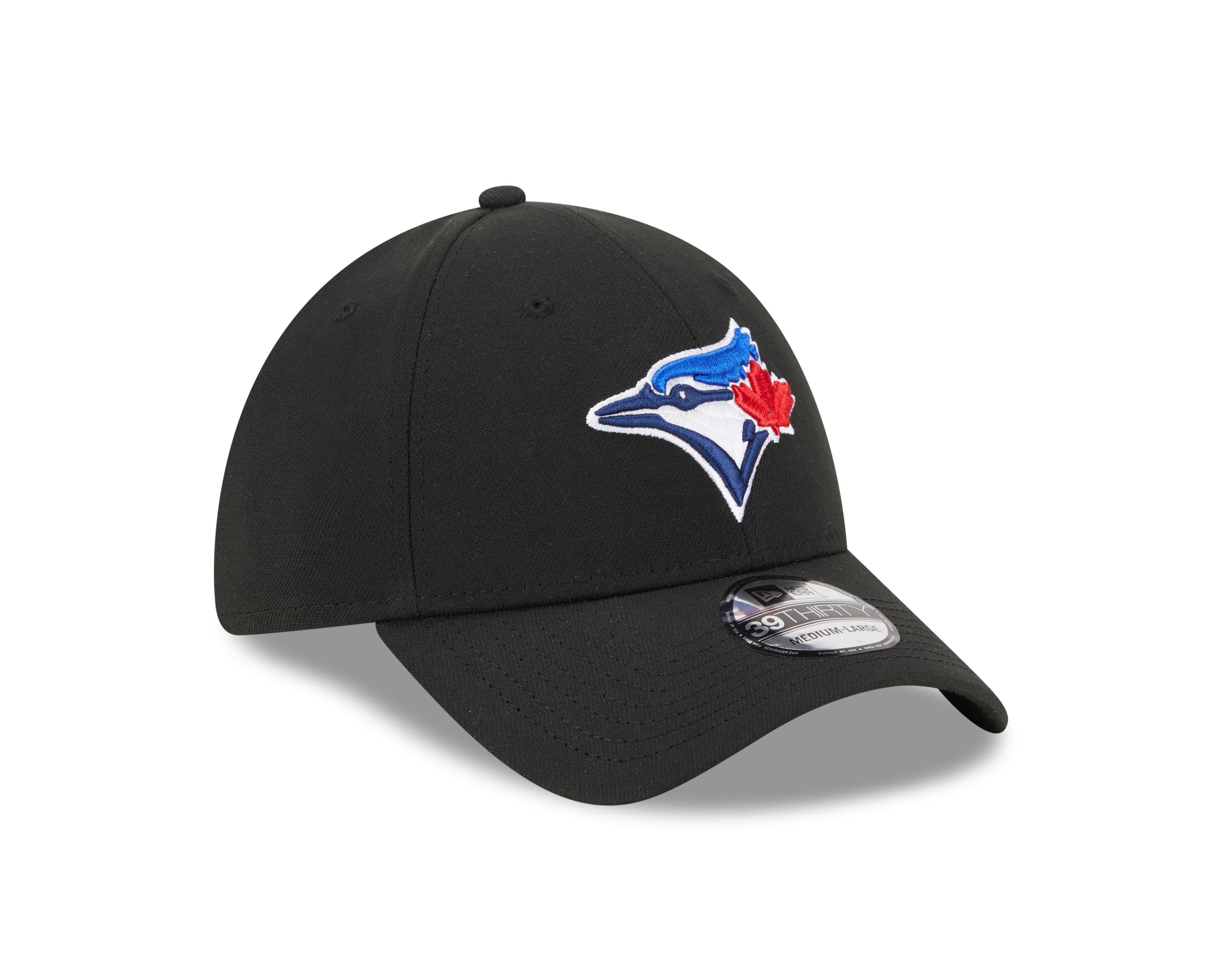 Toronto Blue Jays MLB New Era Men's Black 39Thirty Team Classic Stretch Fit Hat