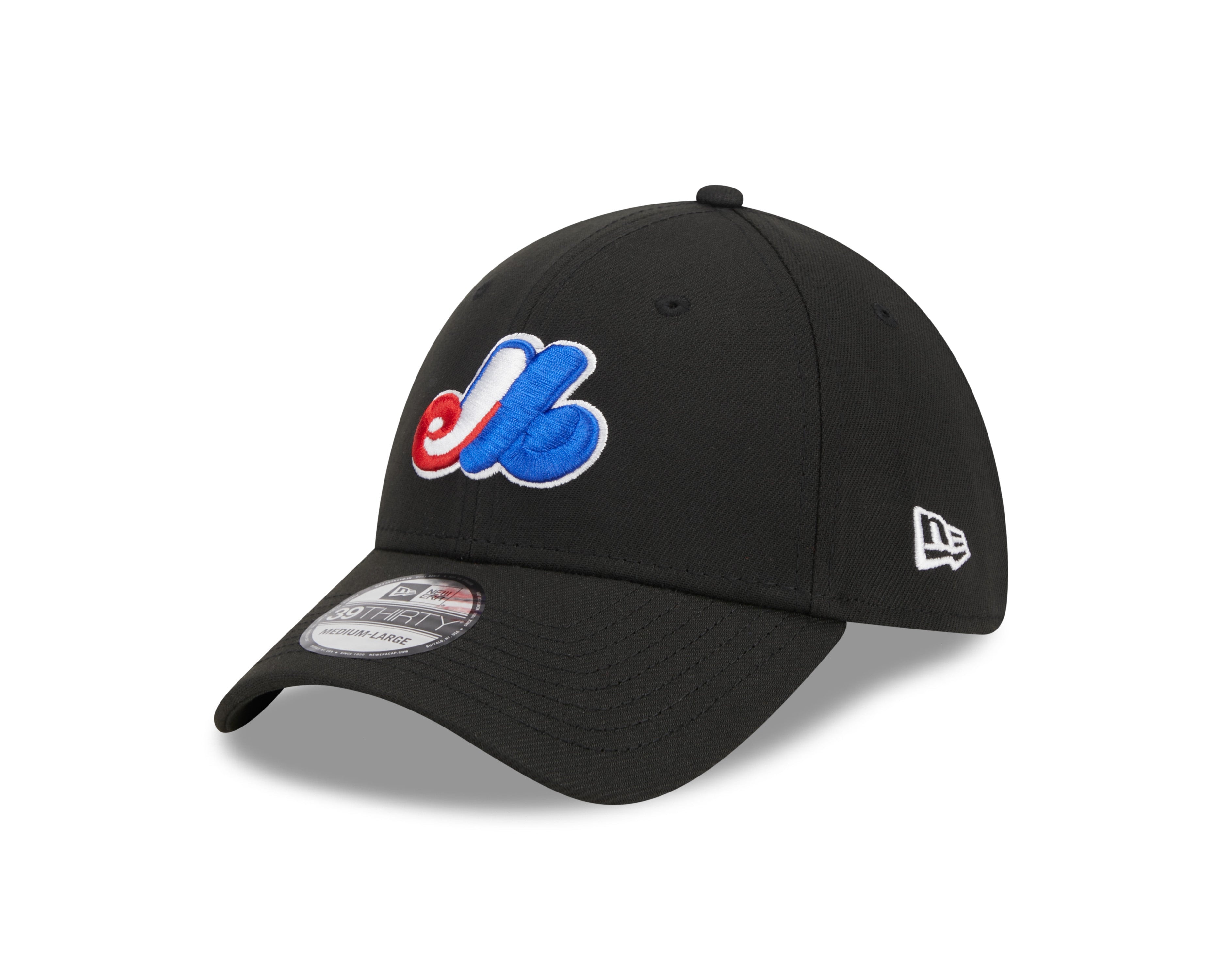 Montreal Expos MLB New Era Men's Black 39Thirty Team Classic Stretch Fit Hat