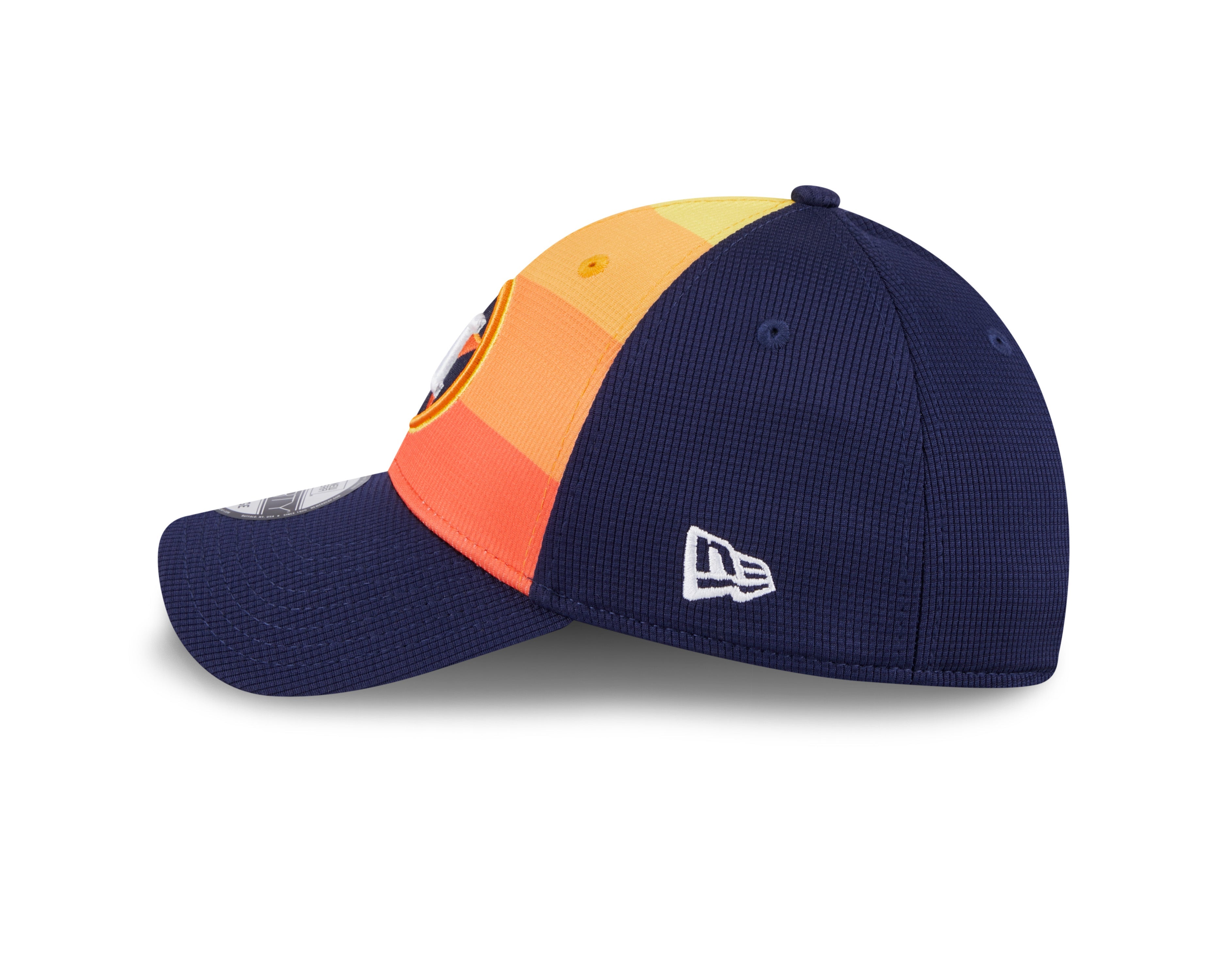 Houston Astros MLB New Era Men's Orange/Navy 39Thirty 2024 Batting Practice Stretch Fit Hat