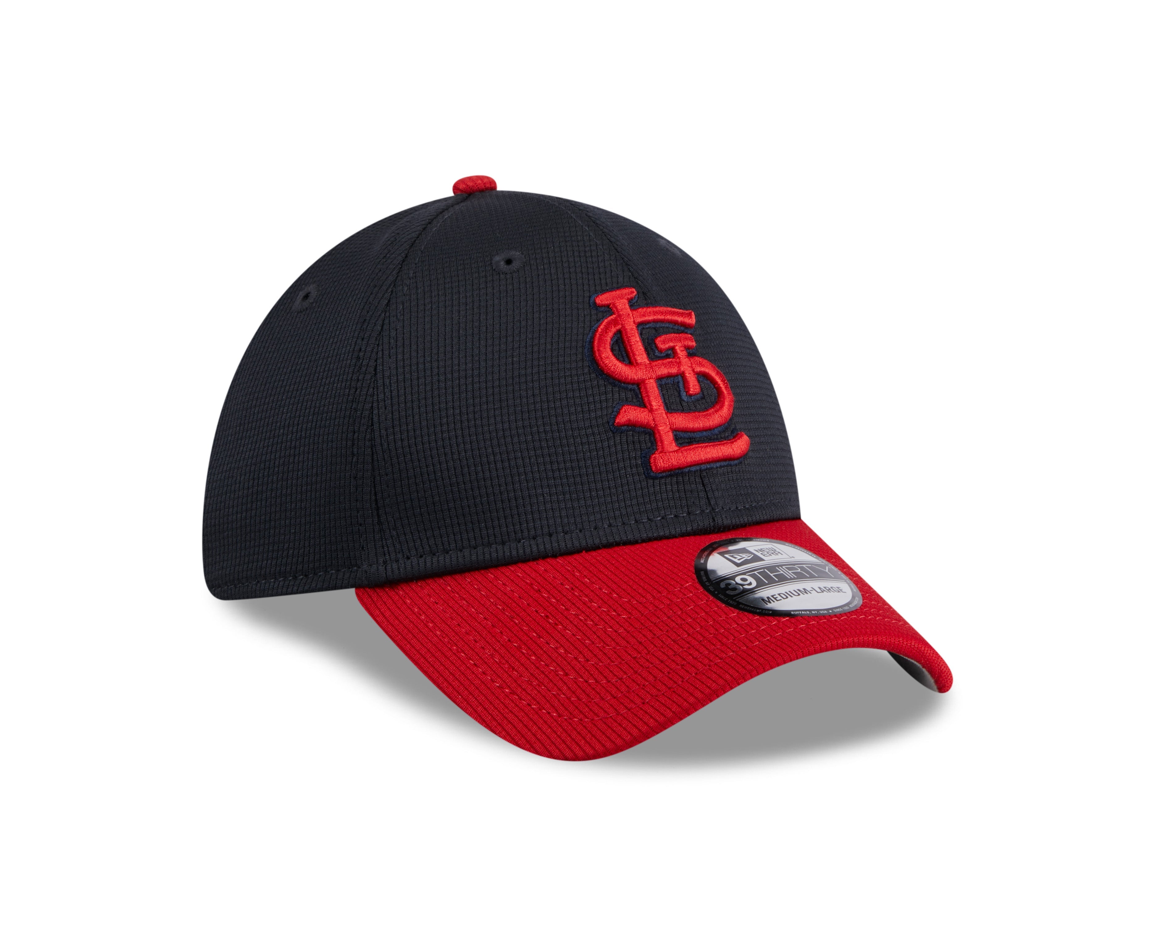 St. Louis Cardinals MLB New Era Men's Navy 39Thirty 2024 Batting Practice Stretch Fit Hat