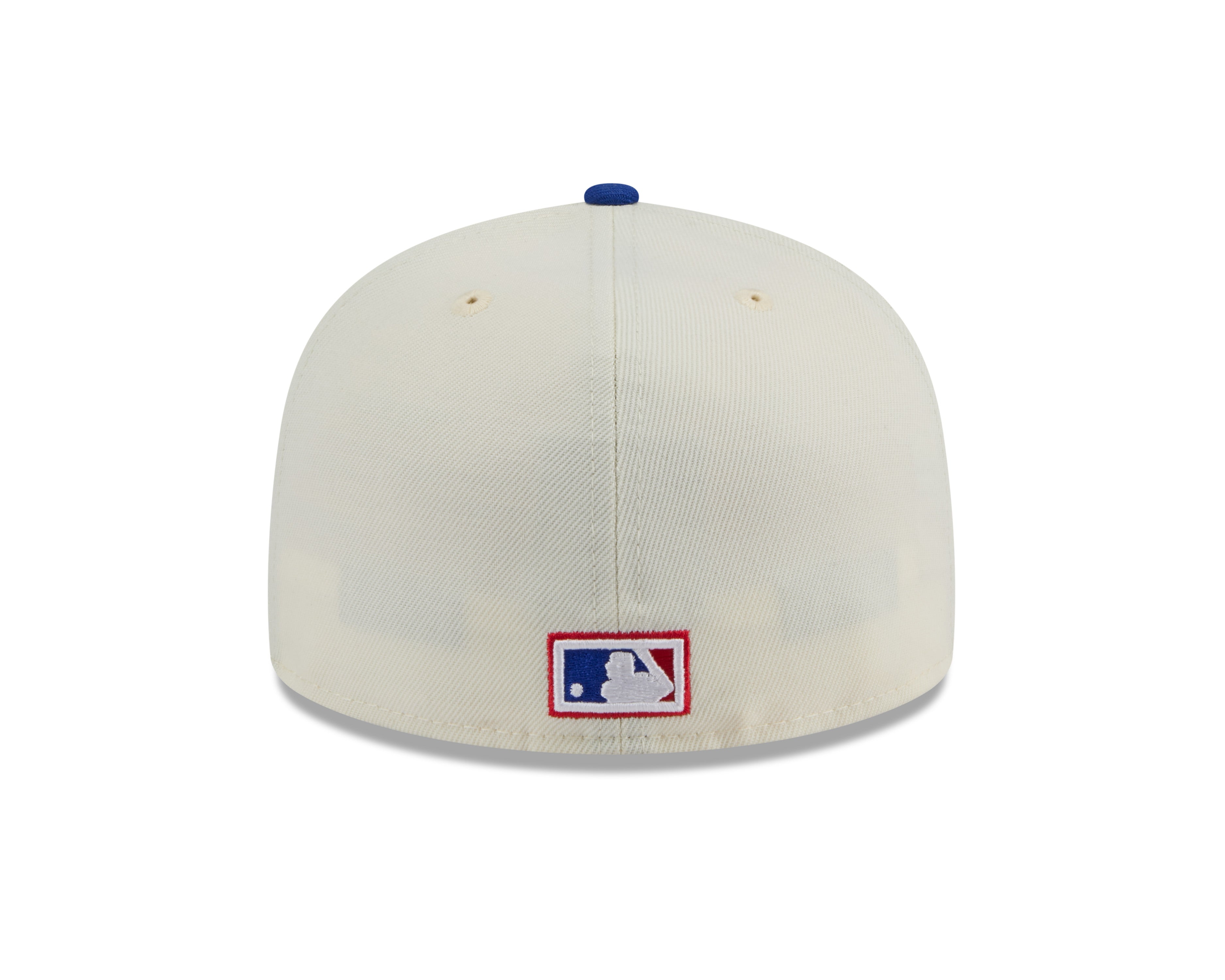 Montreal Expos MLB New Era Men's Off-White/Royal-Blue 59Fifty 2024 Evergreen Fitted Hat