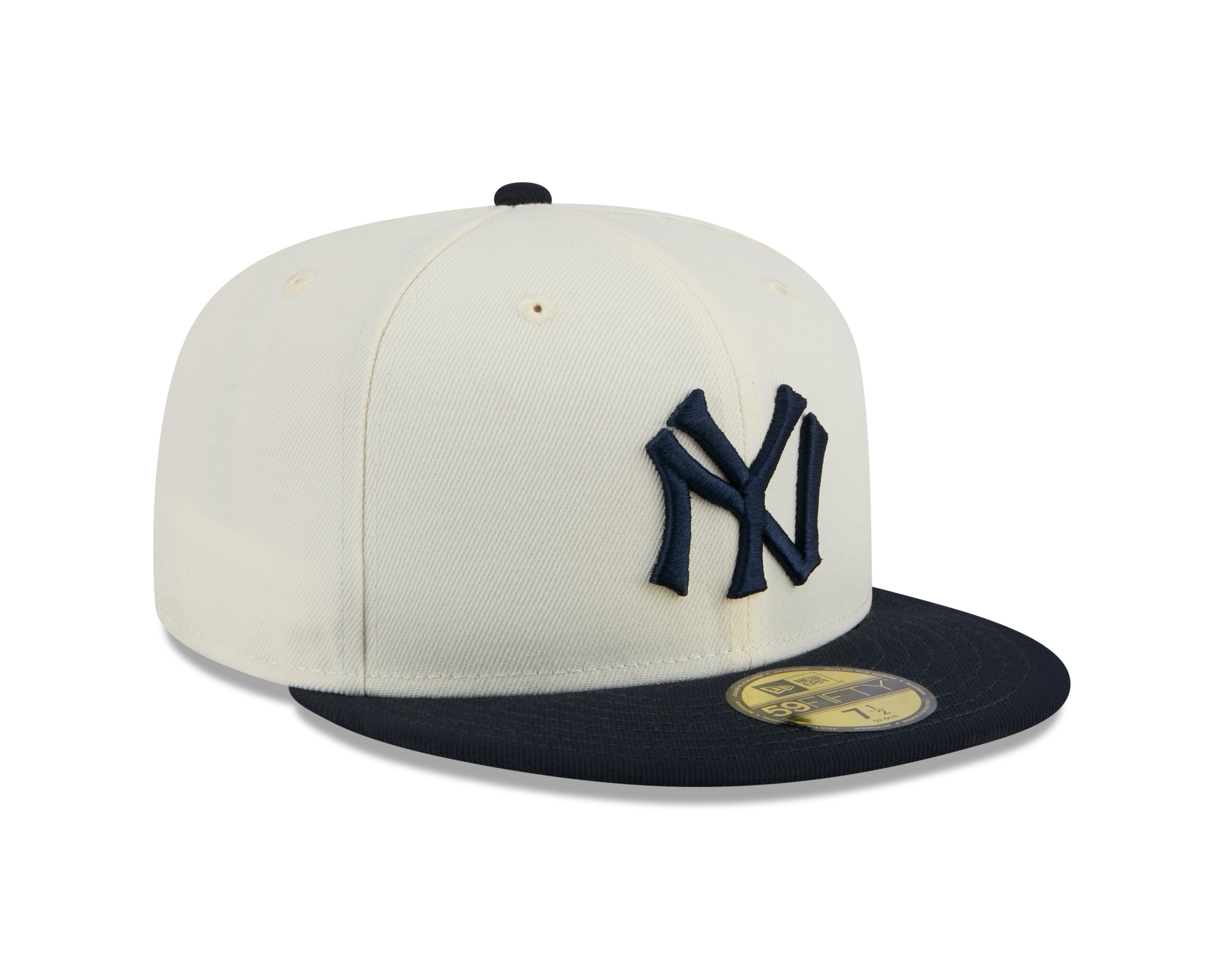 Casquette ajustée New York Yankees MLB New Era 59Fifty 2024 Evergreen pour homme, blanc cassé/bleu marine