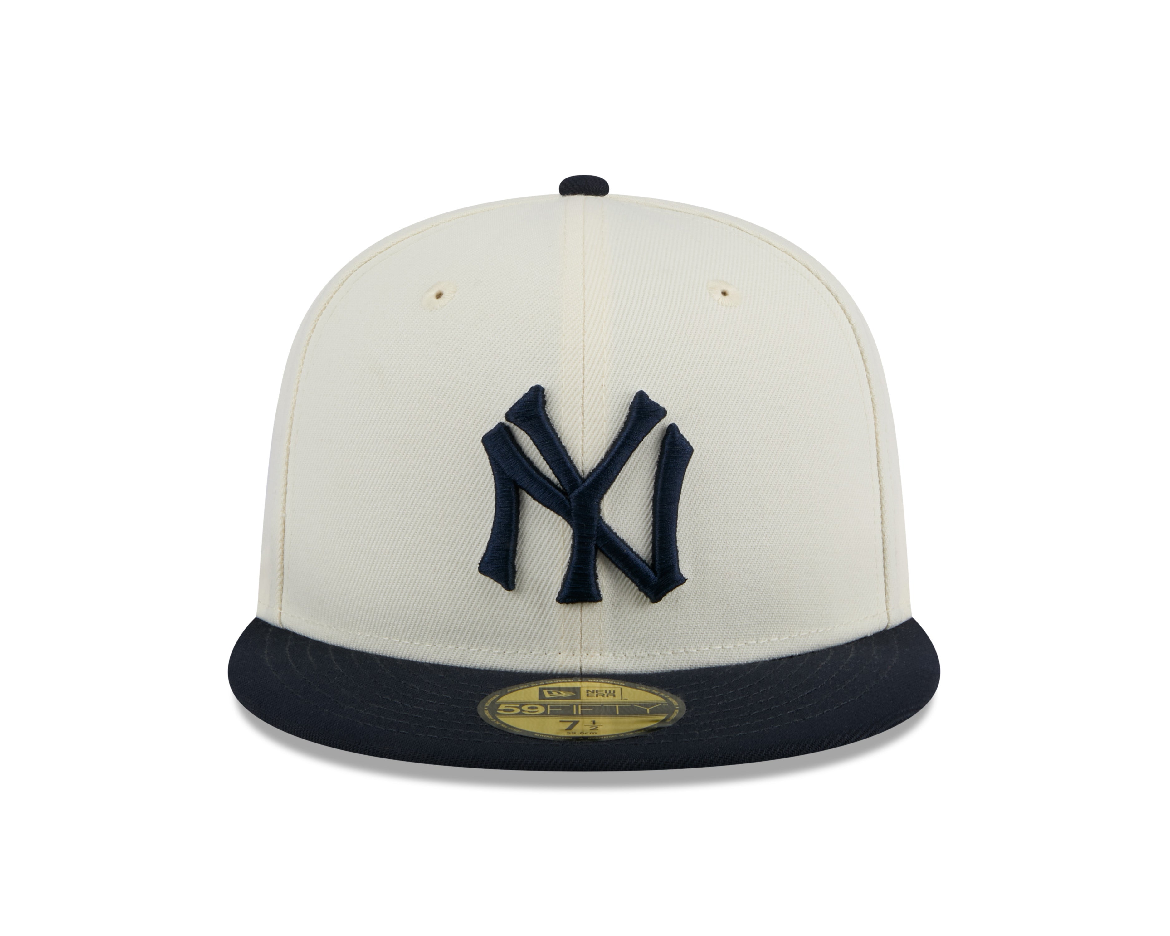 Casquette ajustée New York Yankees MLB New Era 59Fifty 2024 Evergreen pour homme, blanc cassé/bleu marine