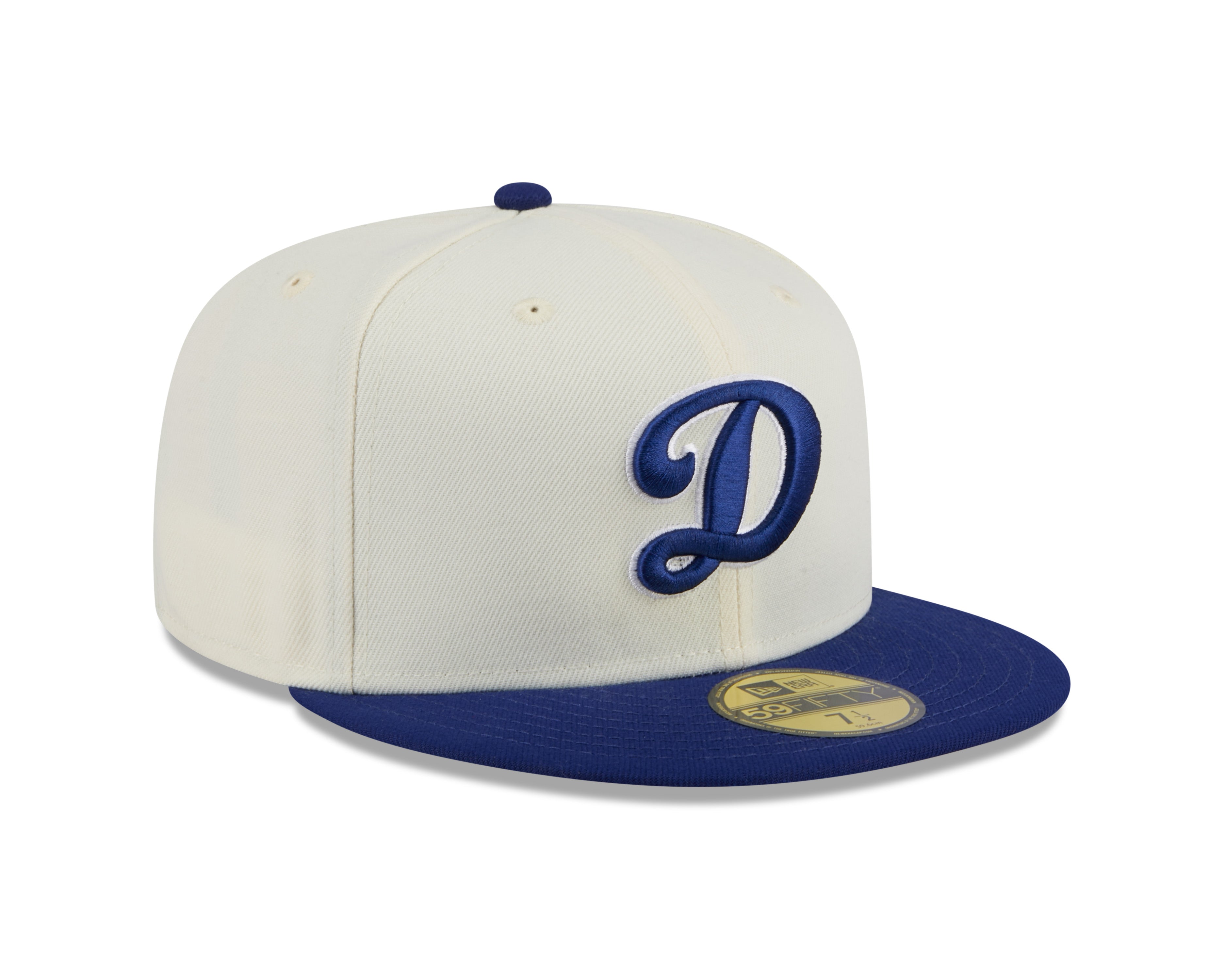 Casquette ajustée MLB 59Fifty 2024 Evergreen pour homme des Dodgers de Los Angeles New Era, blanc cassé/bleu marine