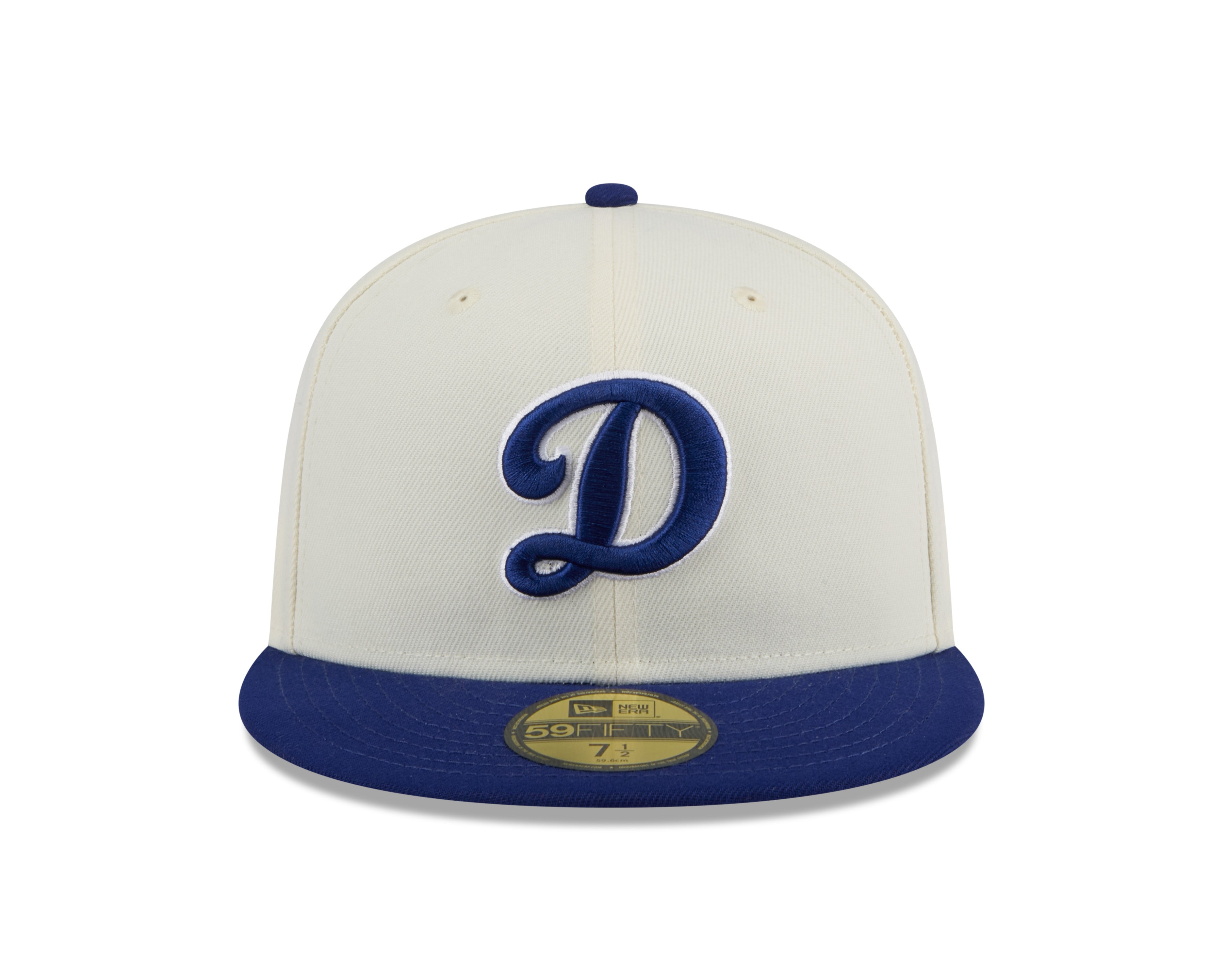 Casquette ajustée MLB 59Fifty 2024 Evergreen pour homme des Dodgers de Los Angeles New Era, blanc cassé/bleu marine