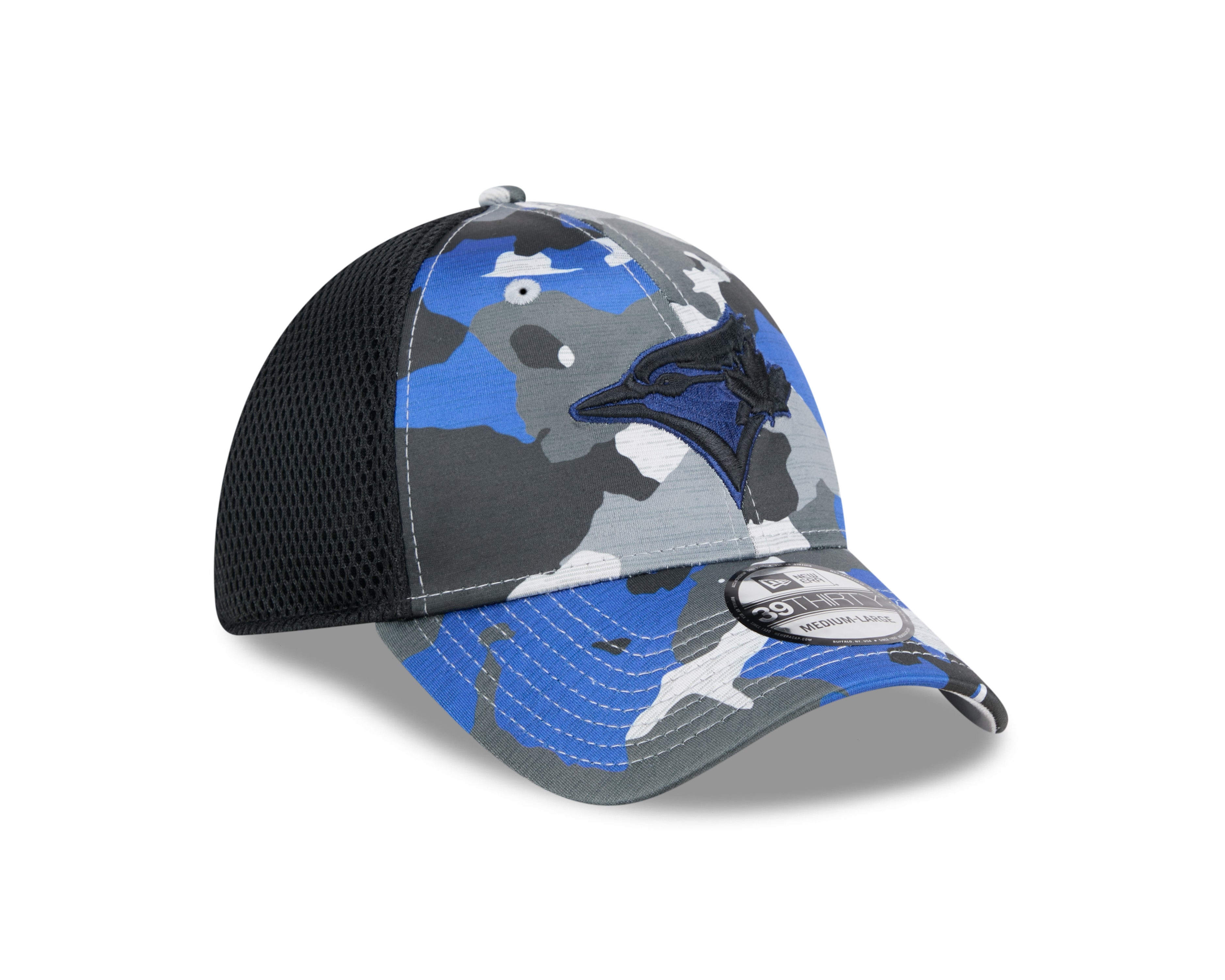 Toronto Blue Jays MLB New Era Men's Navy/Grey Camo 39Thirty Active Stretch Fit Hat