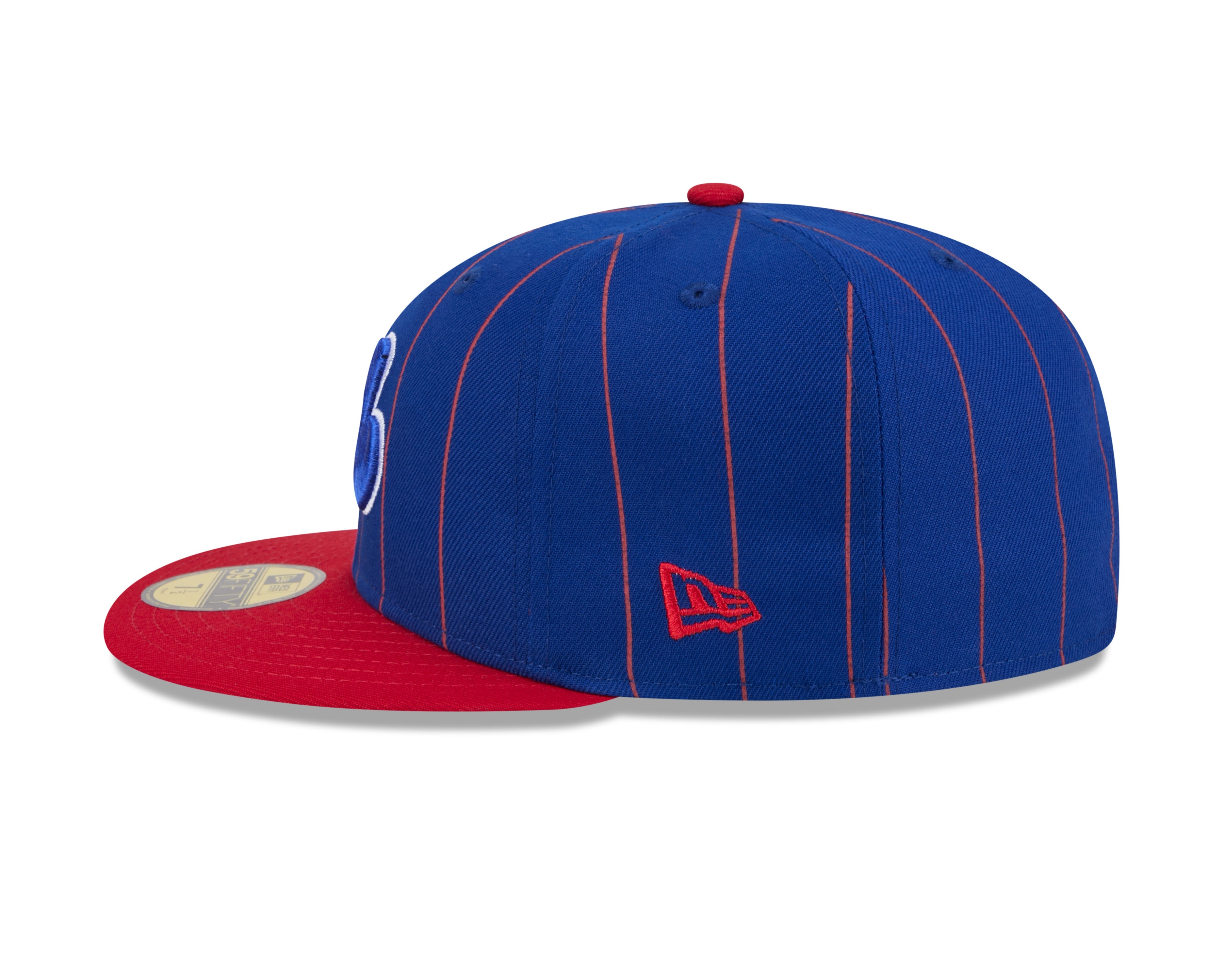 Montreal Expos MLB New Era Men's Royal Blue/Red 59Fifty Cooperstown Pinstripe Fitted Hat