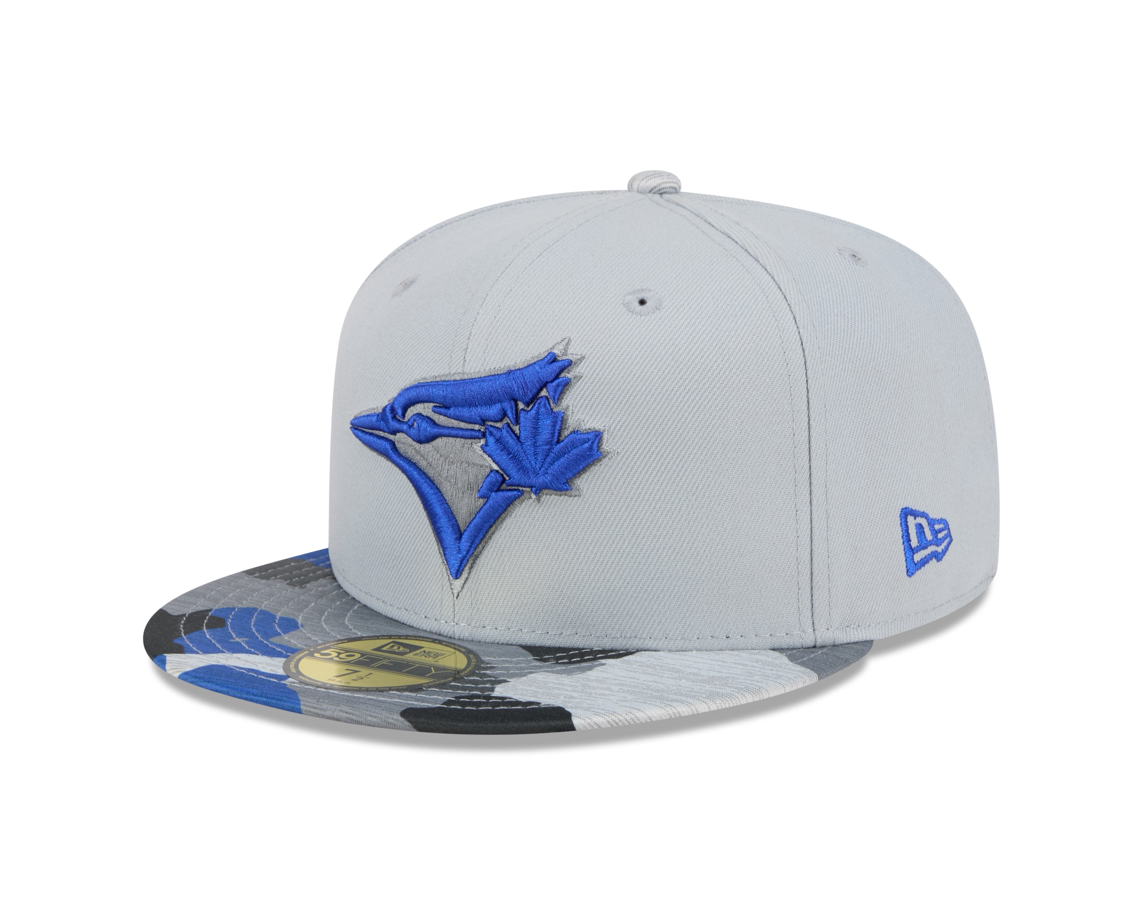 Toronto Blue Jays MLB New Era Men's Grey Camo 59Fifty Active Fitted Hat