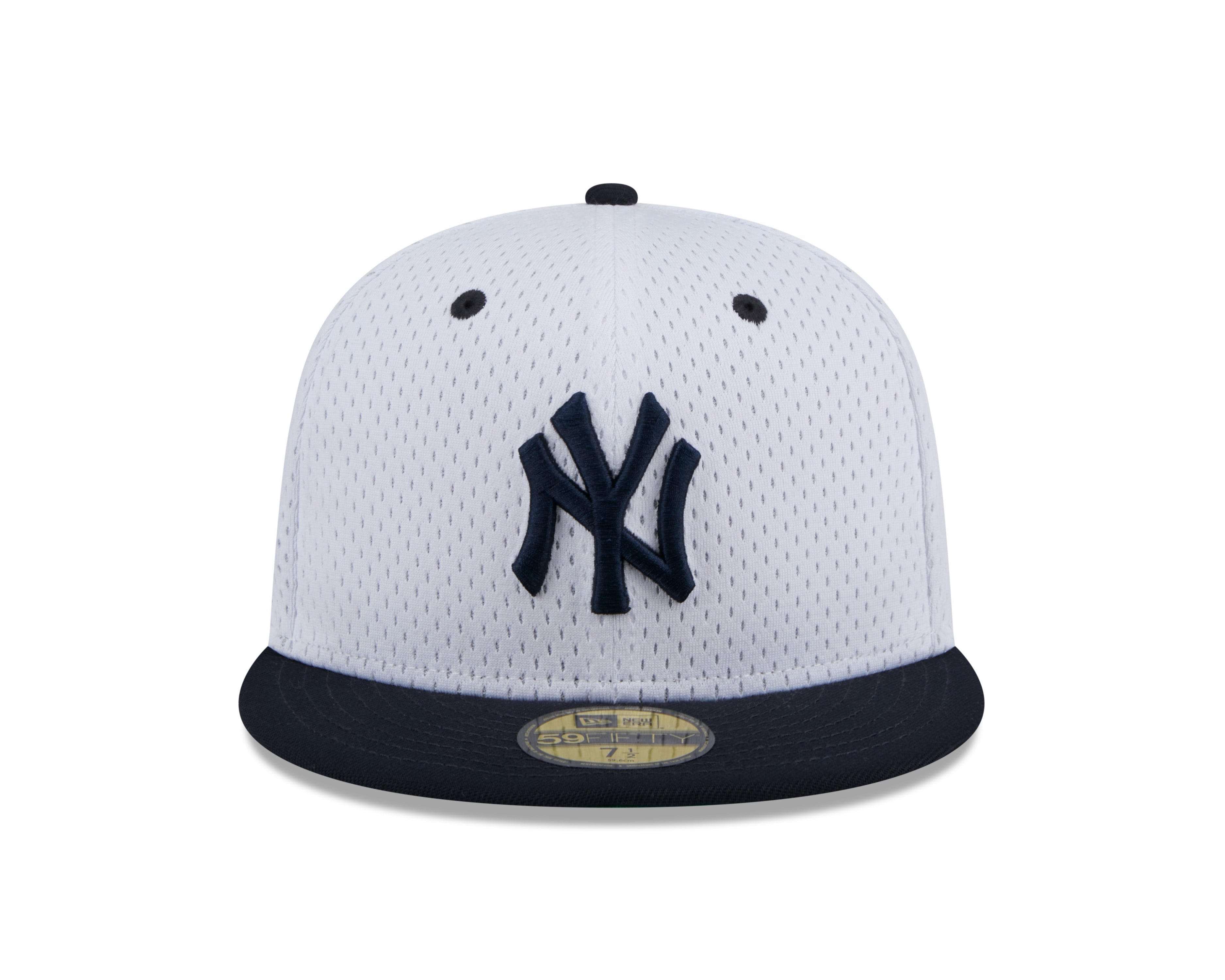 New York Yankees MLB New Era Men's White 59Fifty Throwback Mesh Fitted Hat