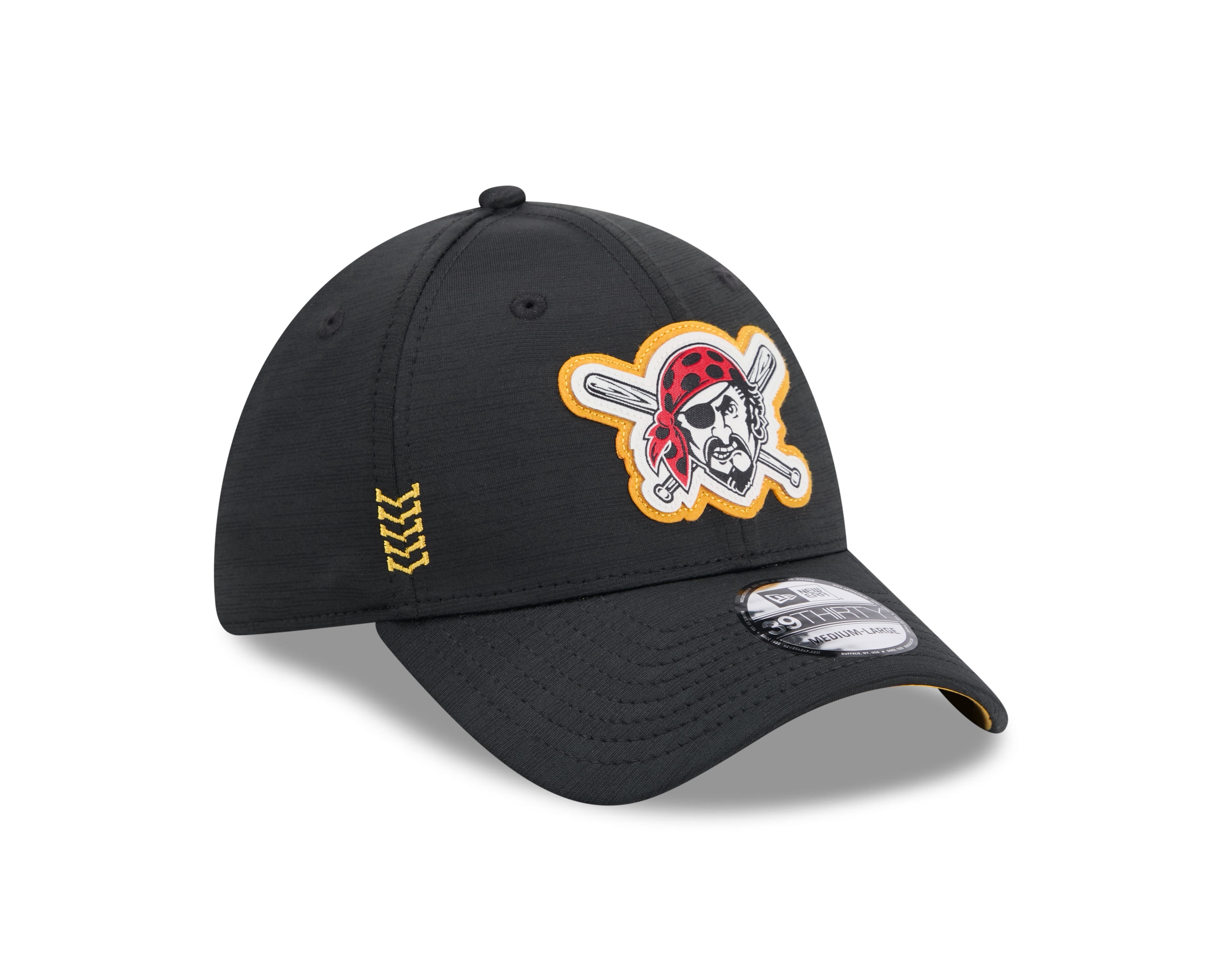 Pittsburgh Pirates MLB New Era Men's Black 39Thirty 2024 Clubhouse Stretch Fit Hat