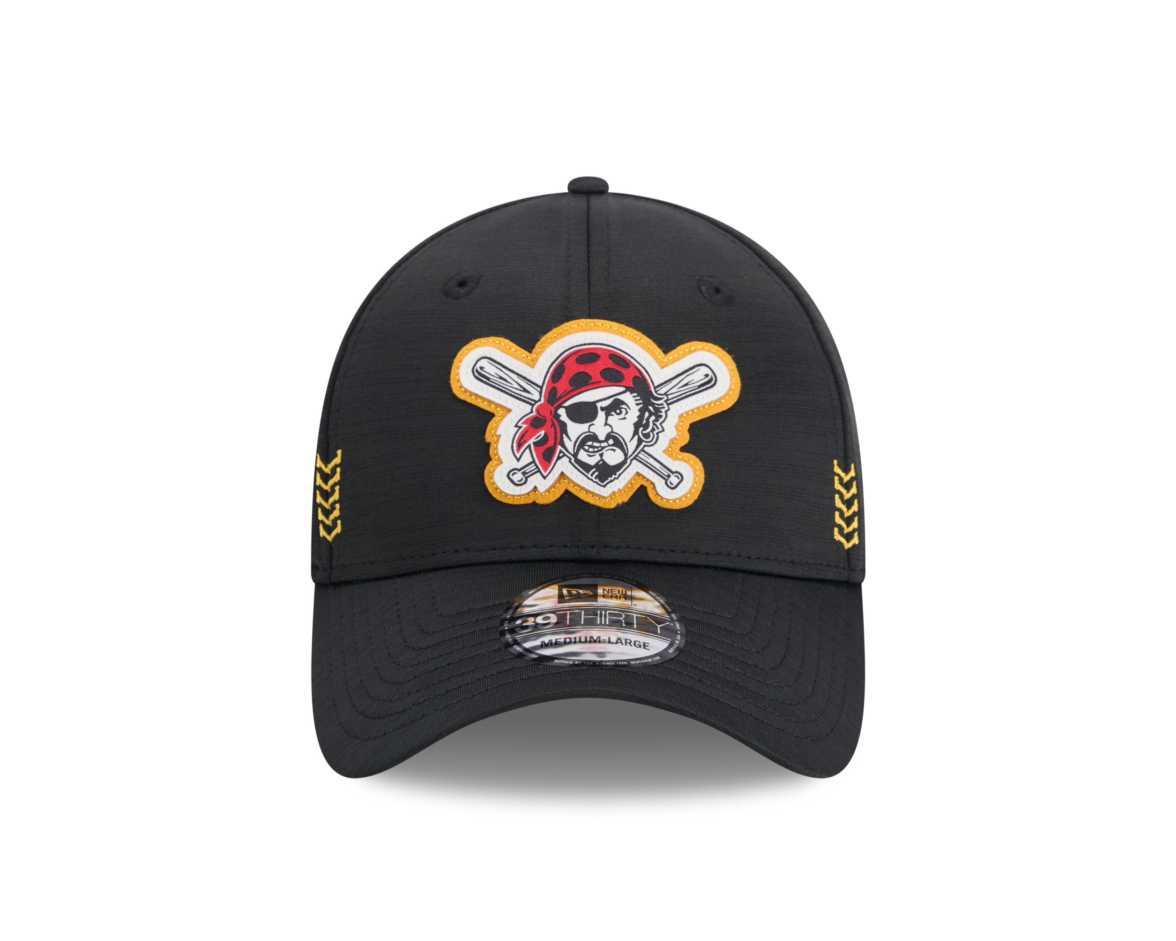 Pittsburgh Pirates MLB New Era Men's Black 39Thirty 2024 Clubhouse Stretch Fit Hat