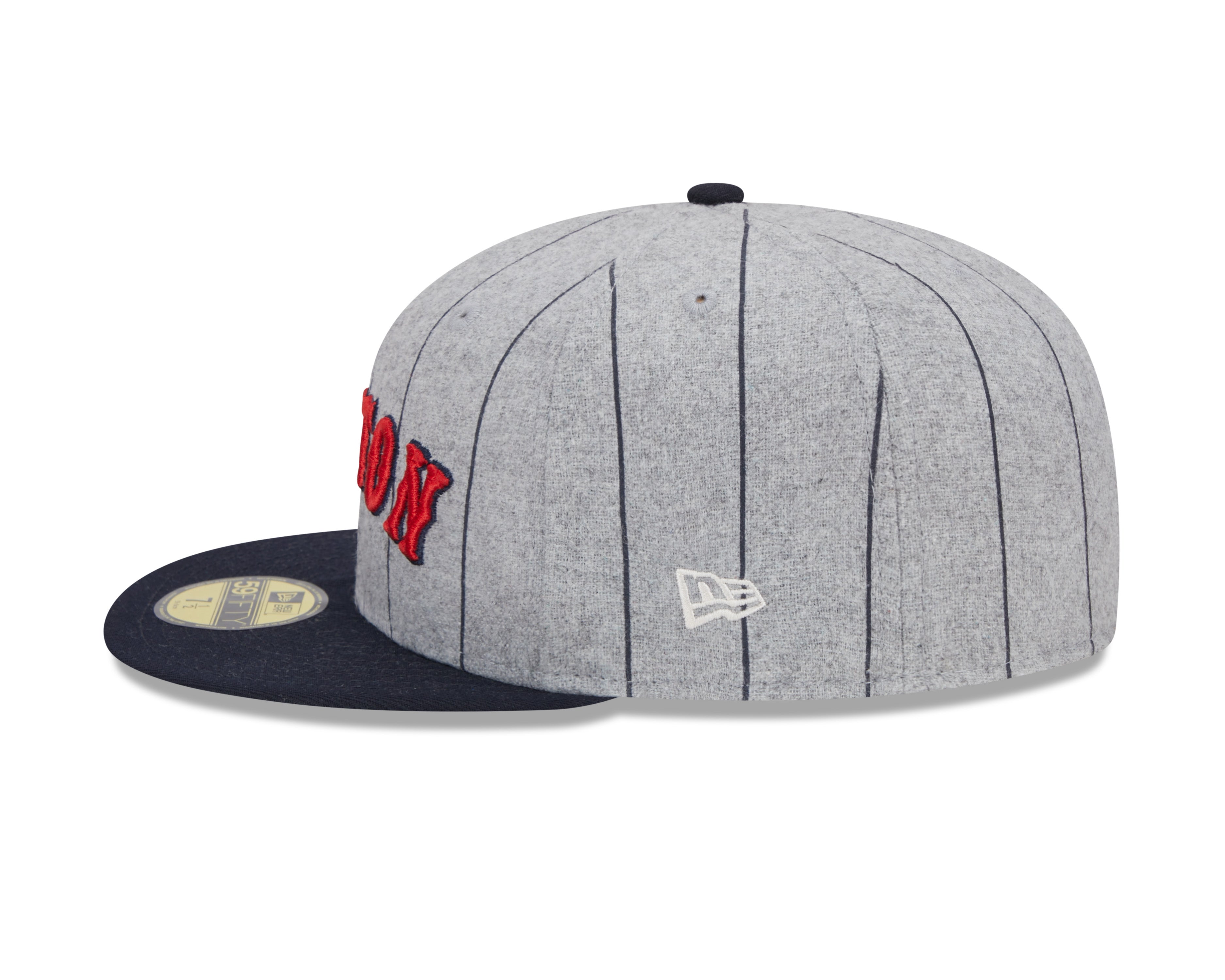 Boston Red Sox MLB New Era Men's Grey 59Fifty Heather Pinstripe Fitted Hat