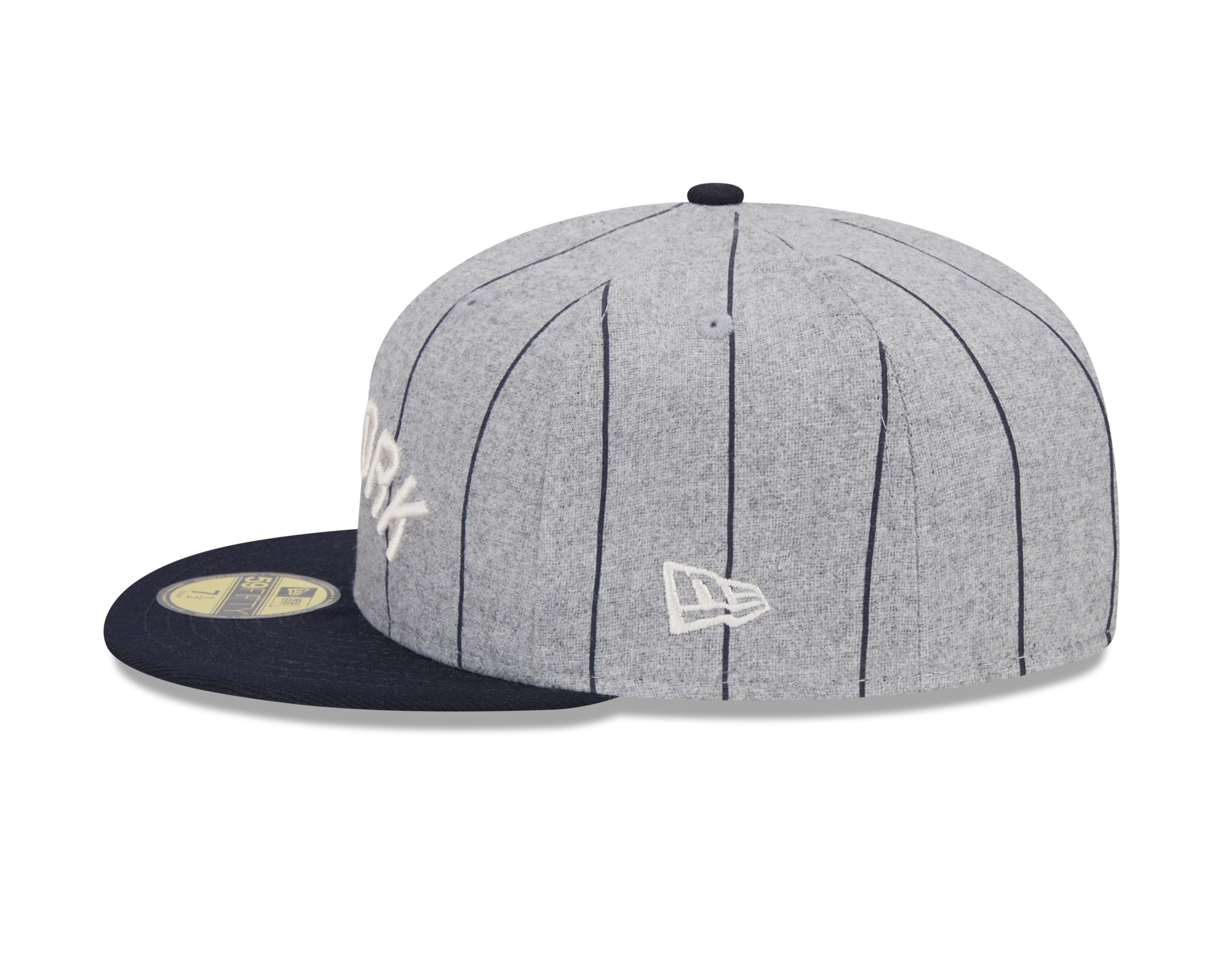 New York Yankees MLB New Era Men's Grey 59Fifty Heather Pinstripe Fitted Hat