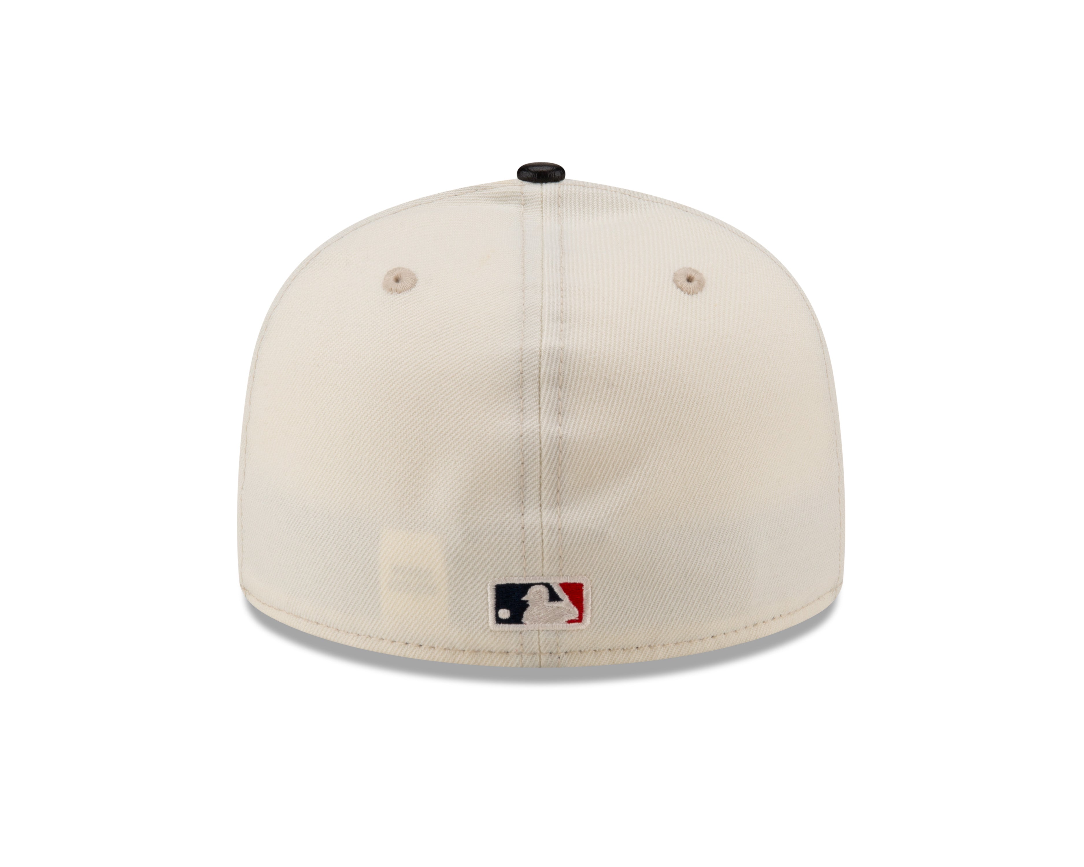 Boston Red Sox MLB New Era Men's Off-White 59Fifty Game Night Leather Visor Fitted Hat