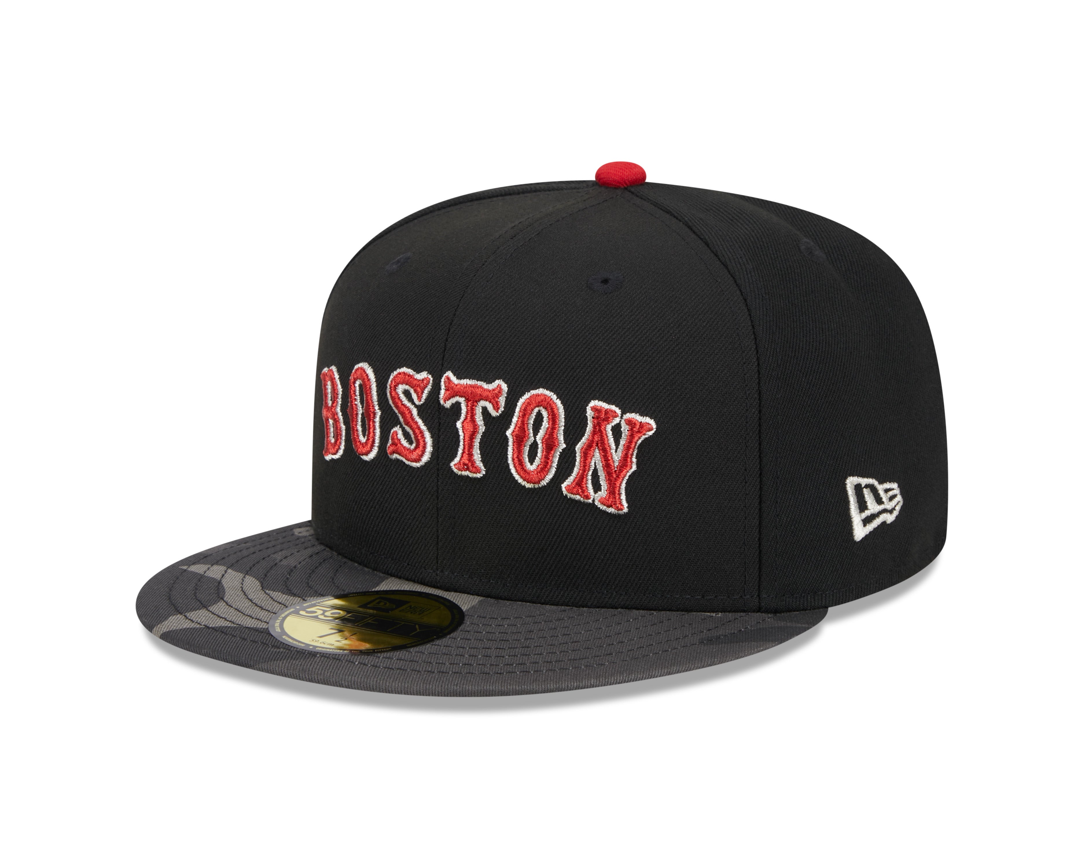 Casquette ajustée métallisée 59Fifty camouflage noire pour homme Boston Red Sox MLB New Era