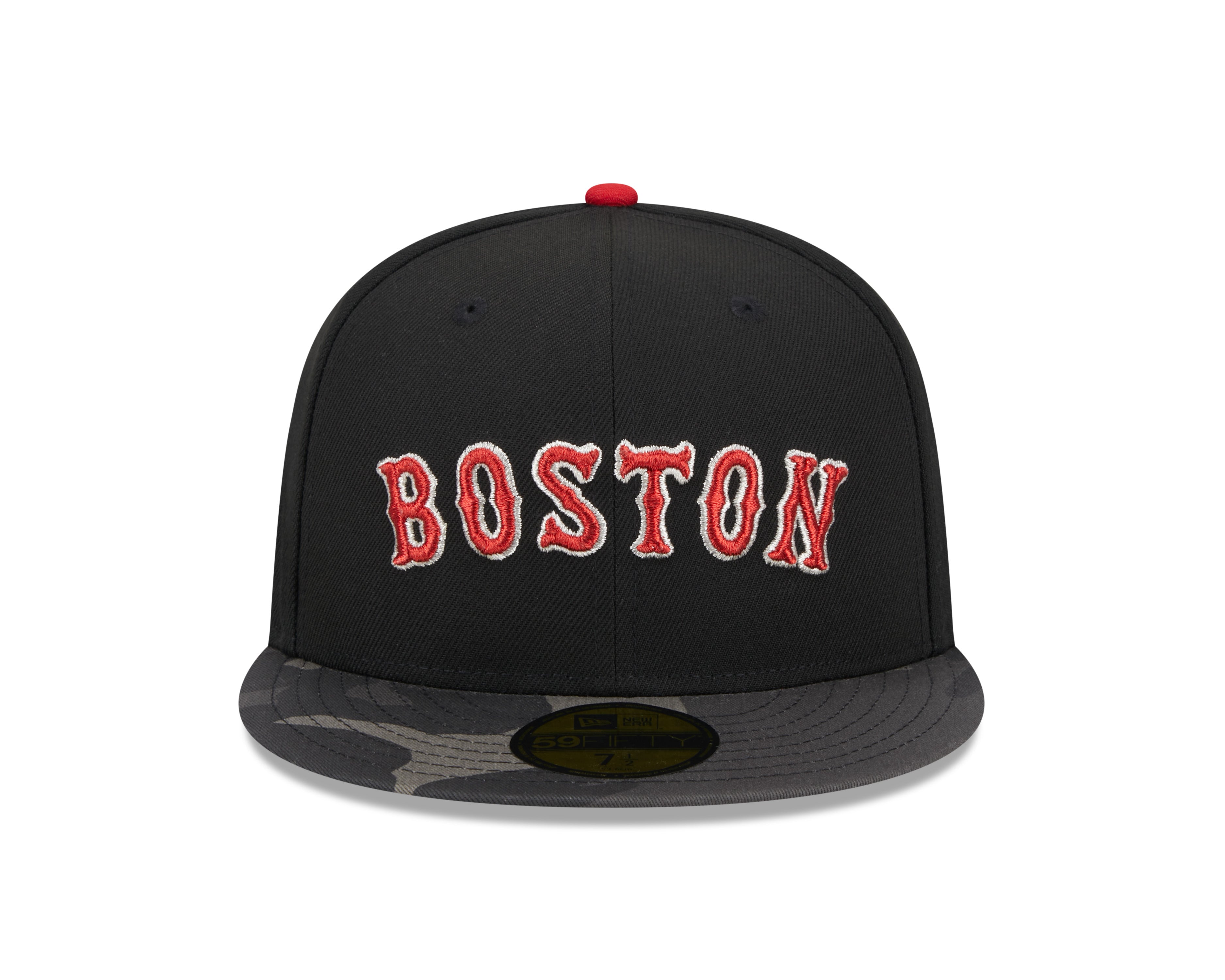 Casquette ajustée métallisée 59Fifty camouflage noire pour homme Boston Red Sox MLB New Era