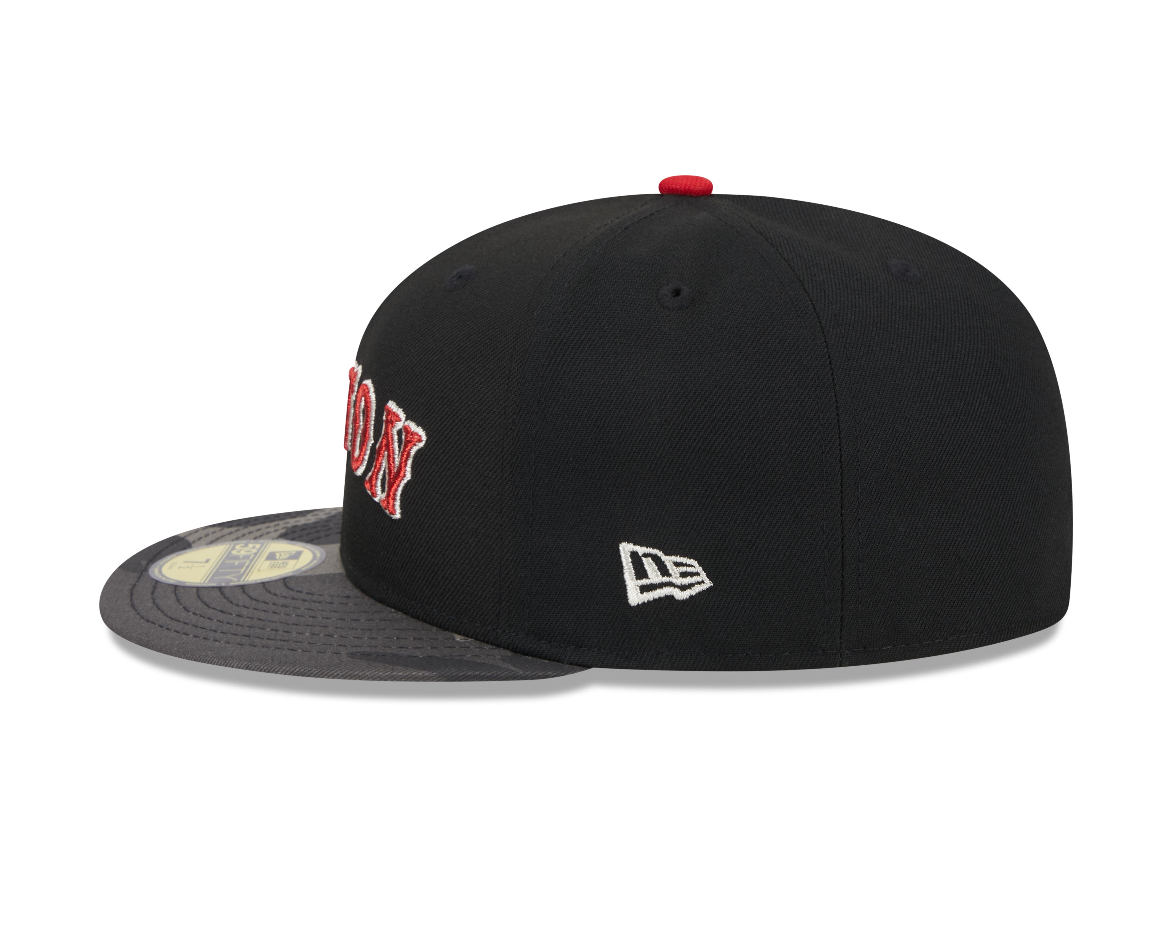 Casquette ajustée métallisée 59Fifty camouflage noire pour homme Boston Red Sox MLB New Era