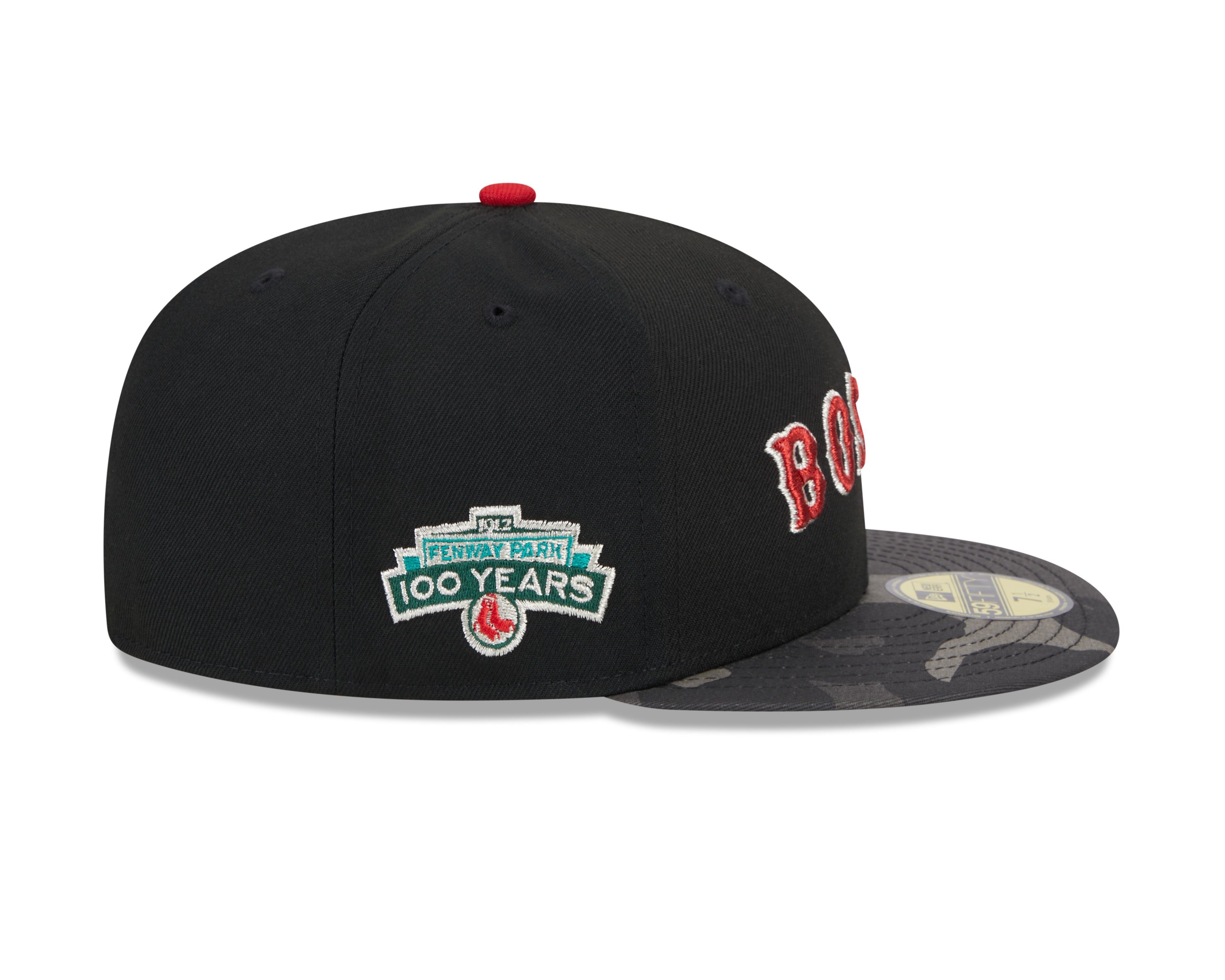 Casquette ajustée métallisée 59Fifty camouflage noire pour homme Boston Red Sox MLB New Era