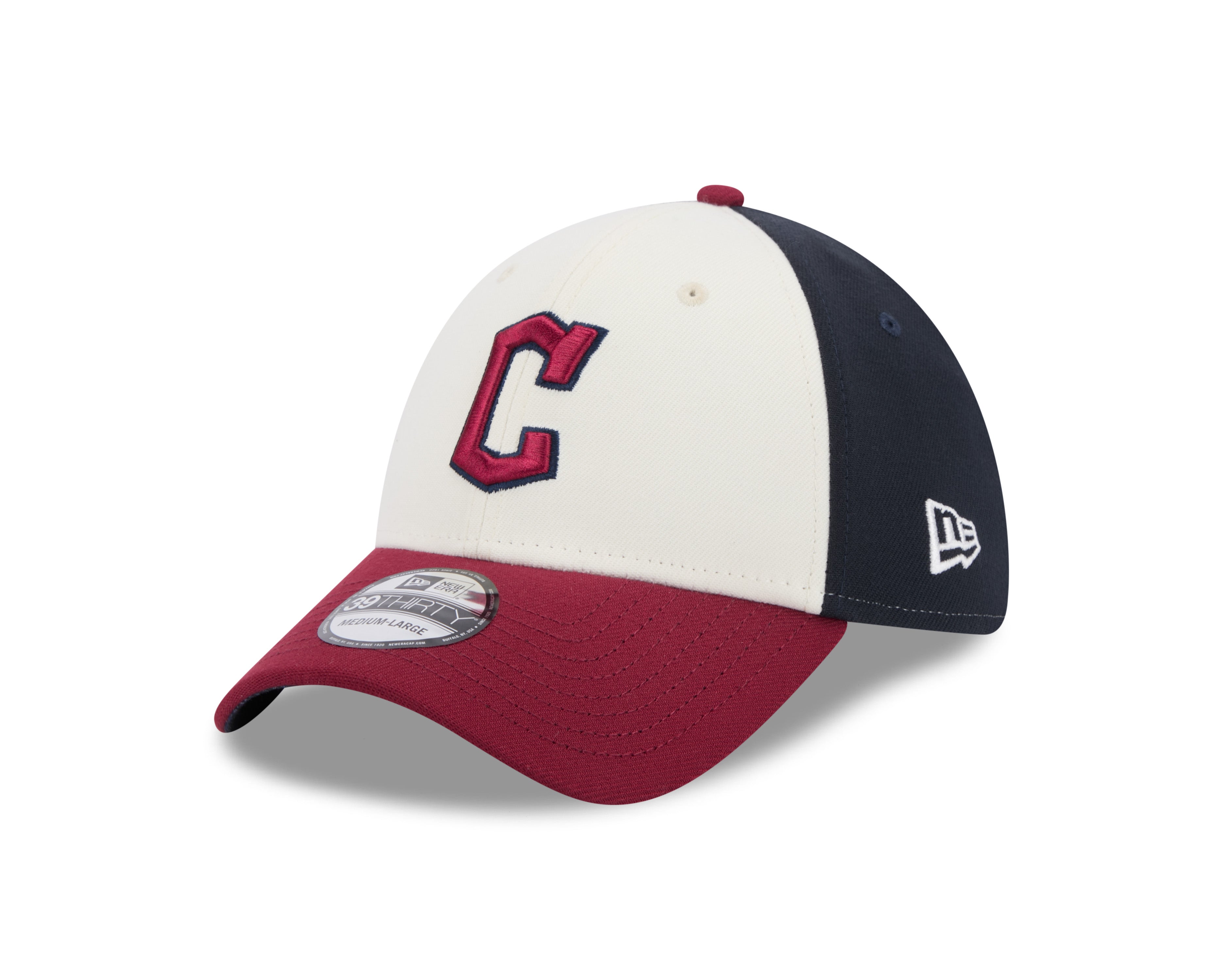 Cleveland Guardians MLB New Era Men's Beige/Navy/Red 39Thirty 2024 City Connect Stretch Fit Hat