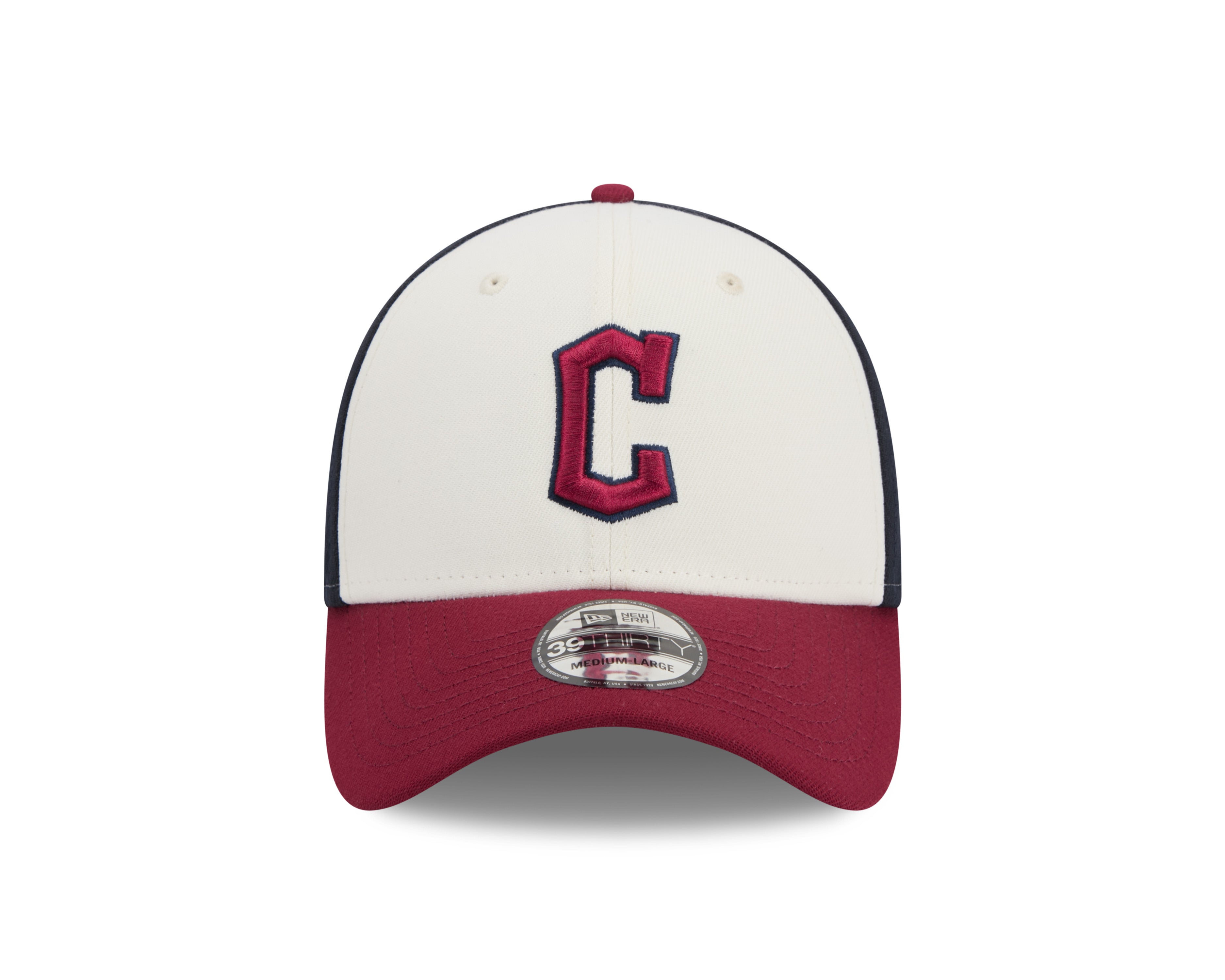 Cleveland Guardians MLB New Era Men's Beige/Navy/Red 39Thirty 2024 City Connect Stretch Fit Hat