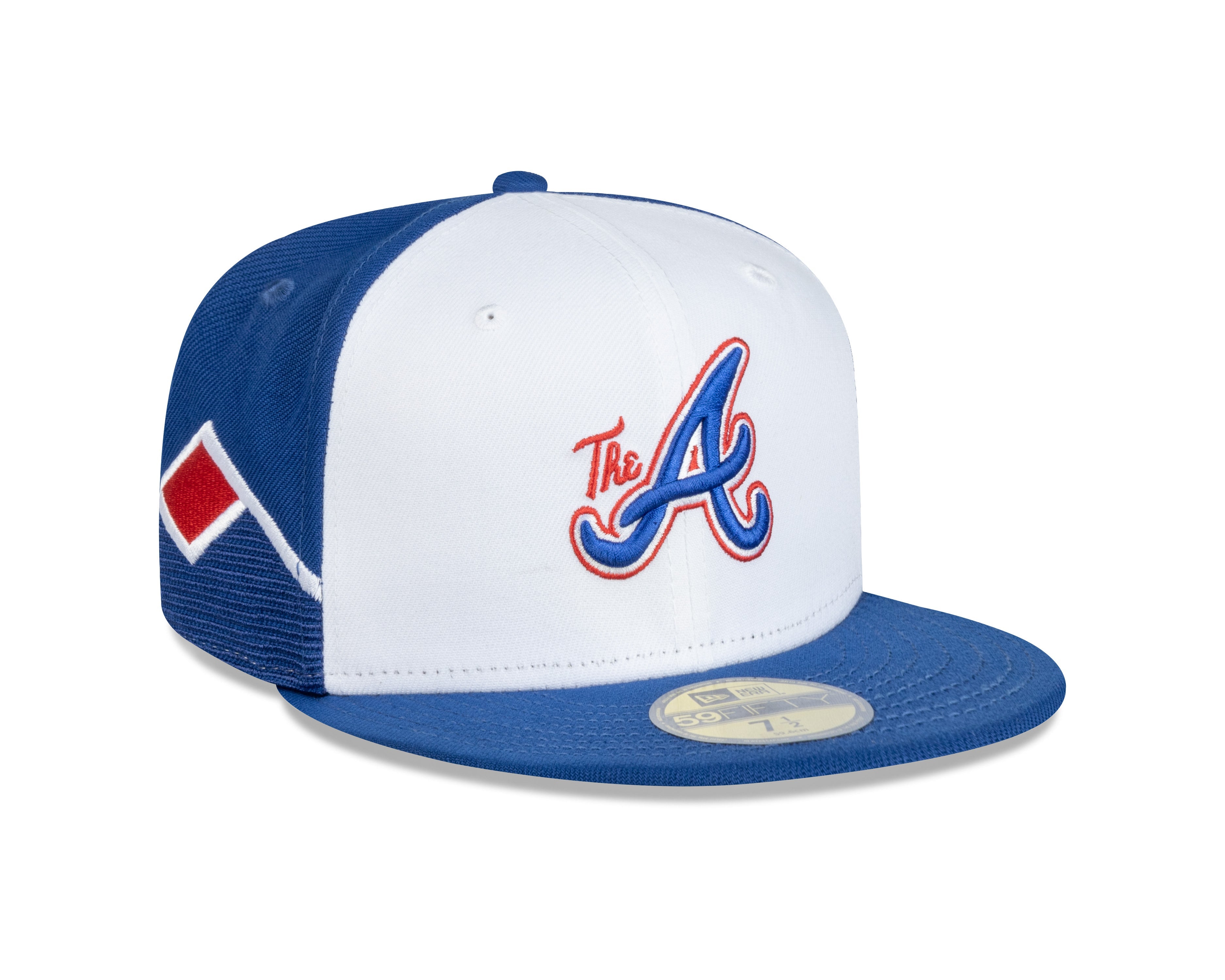 Atlanta Braves MLB New Era Men's White/Royal 59Fifty 2023 City Connect Fitted Hat