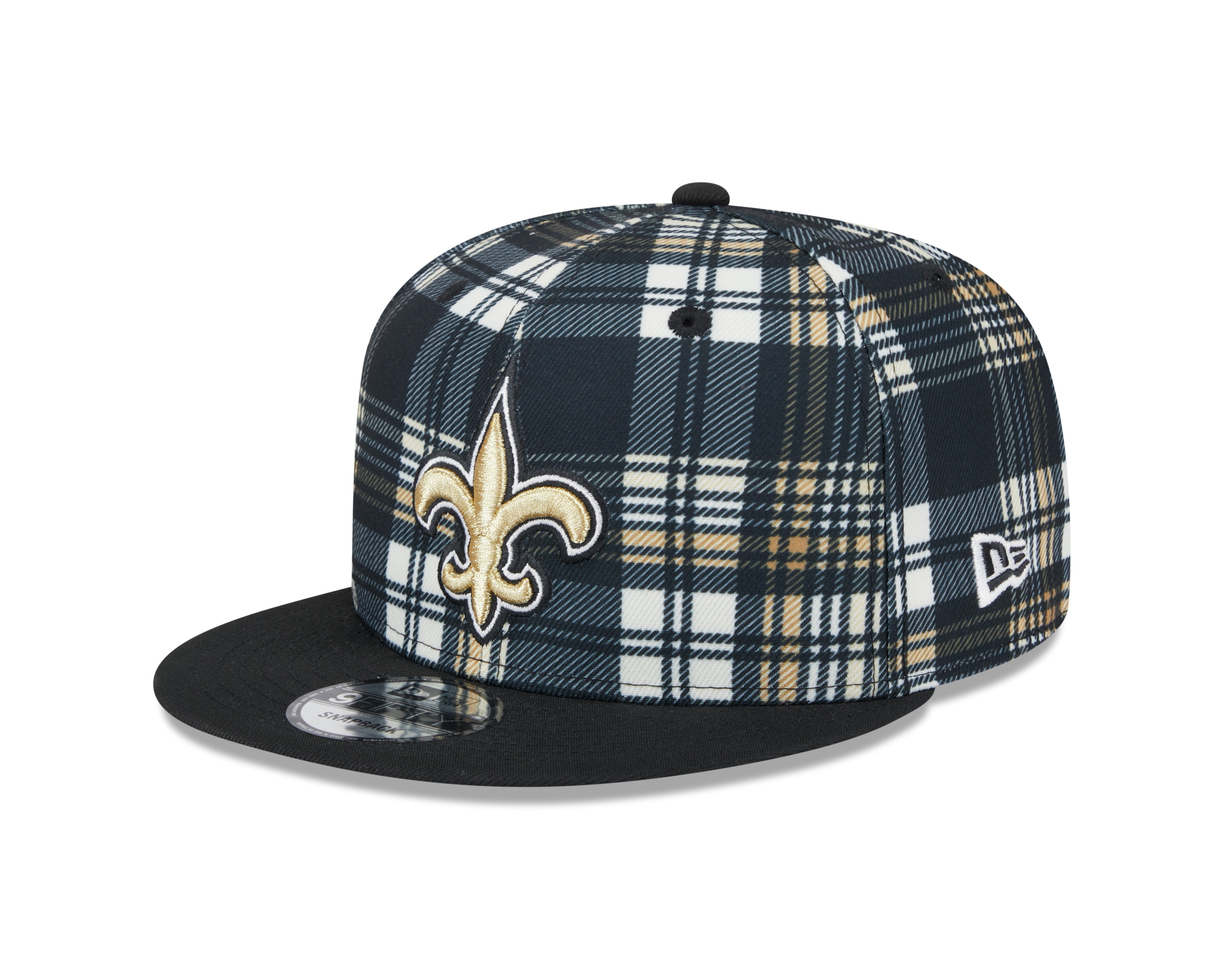 Casquette à visière plate noire New Era 9Fifty Sideline des New Orleans Saints NFL pour homme