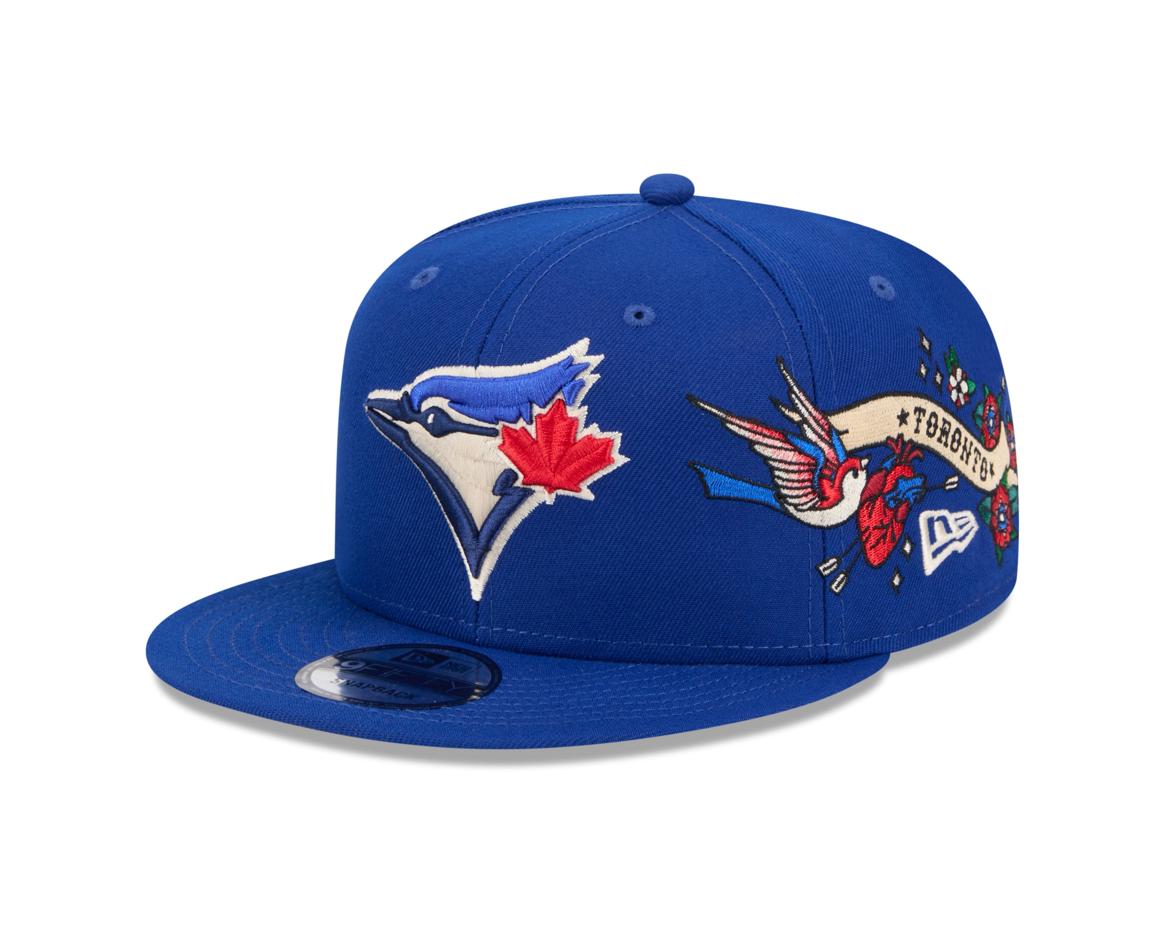 Casquette à visière ajustable 9Fifty City Art bleu royal pour homme des Toronto Blue Jays MLB New Era