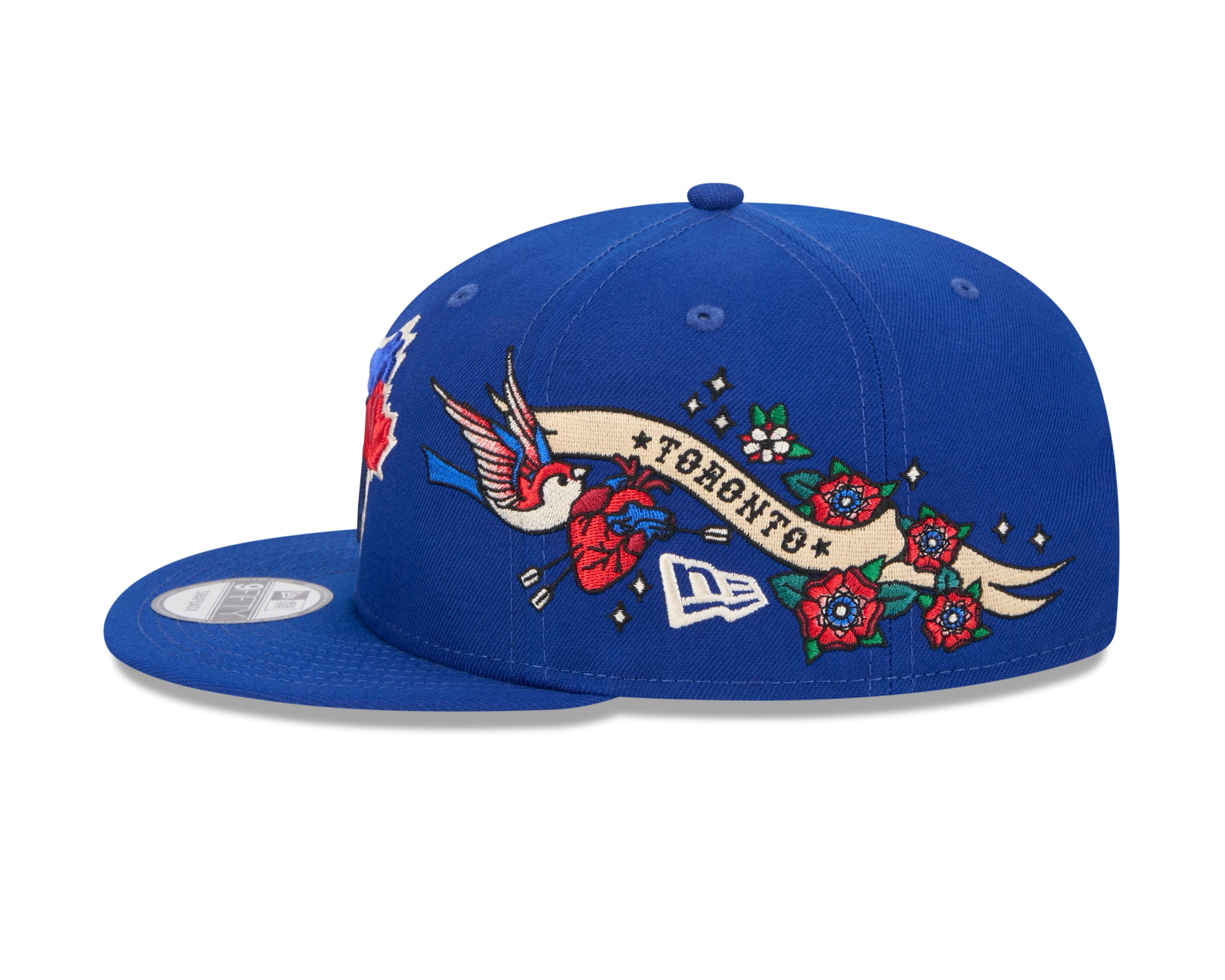 Casquette à visière ajustable 9Fifty City Art bleu royal pour homme des Toronto Blue Jays MLB New Era