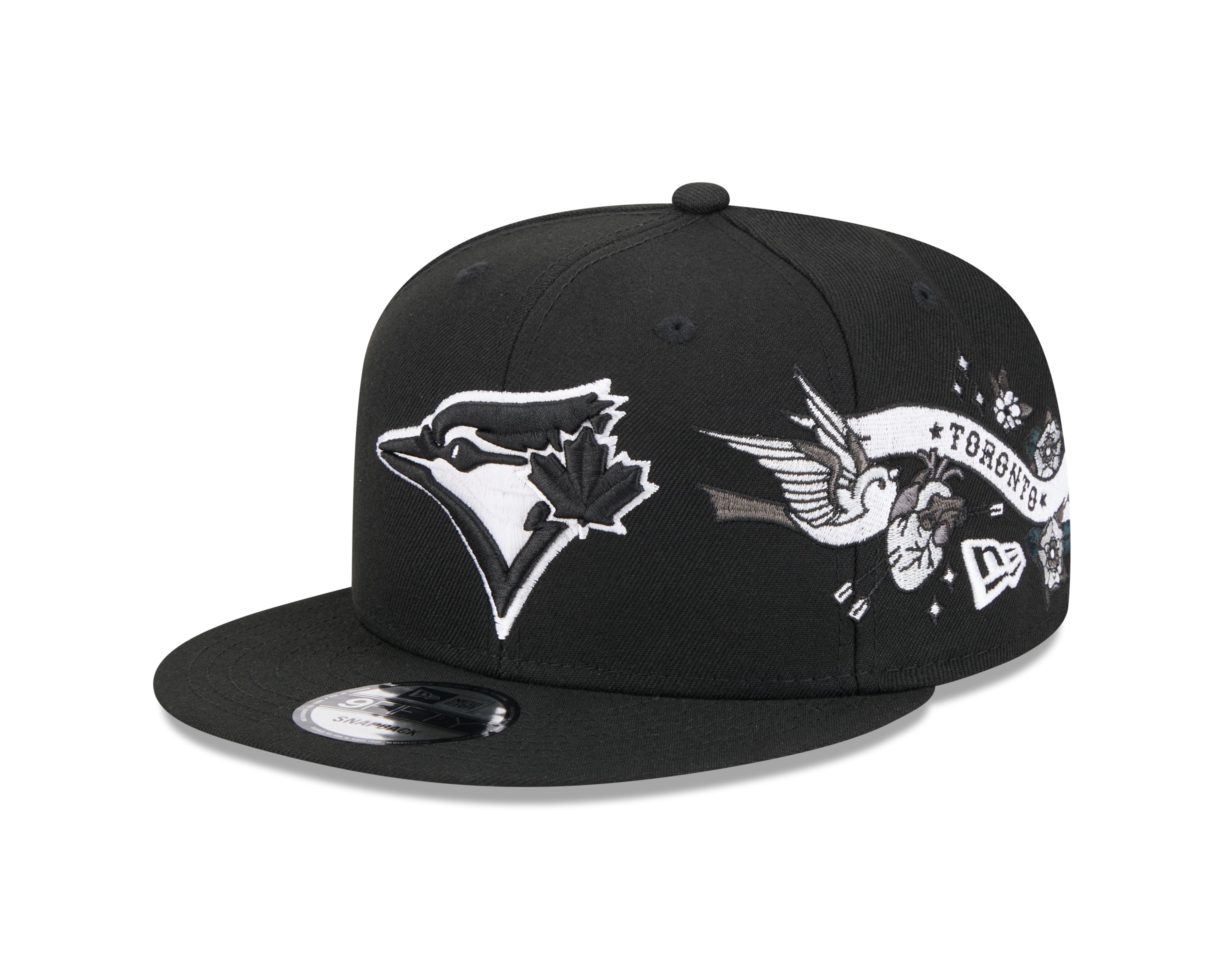 Casquette à visière snapback 9Fifty City Art noire pour homme des Blue Jays de Toronto MLB New Era