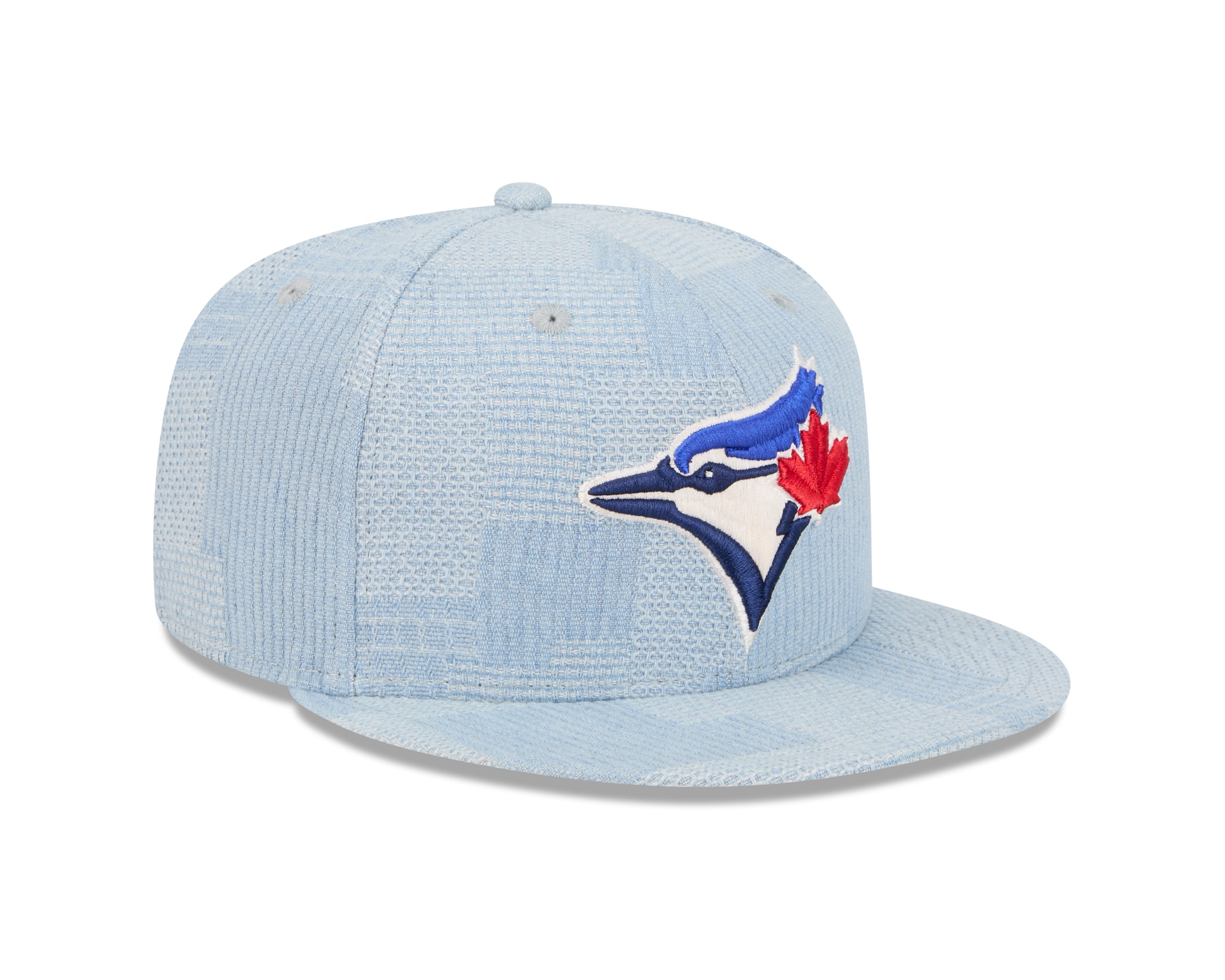 Casquette à pression en denim bleu clair 9Fifty Patchwork pour homme des Toronto Blue Jays MLB New Era