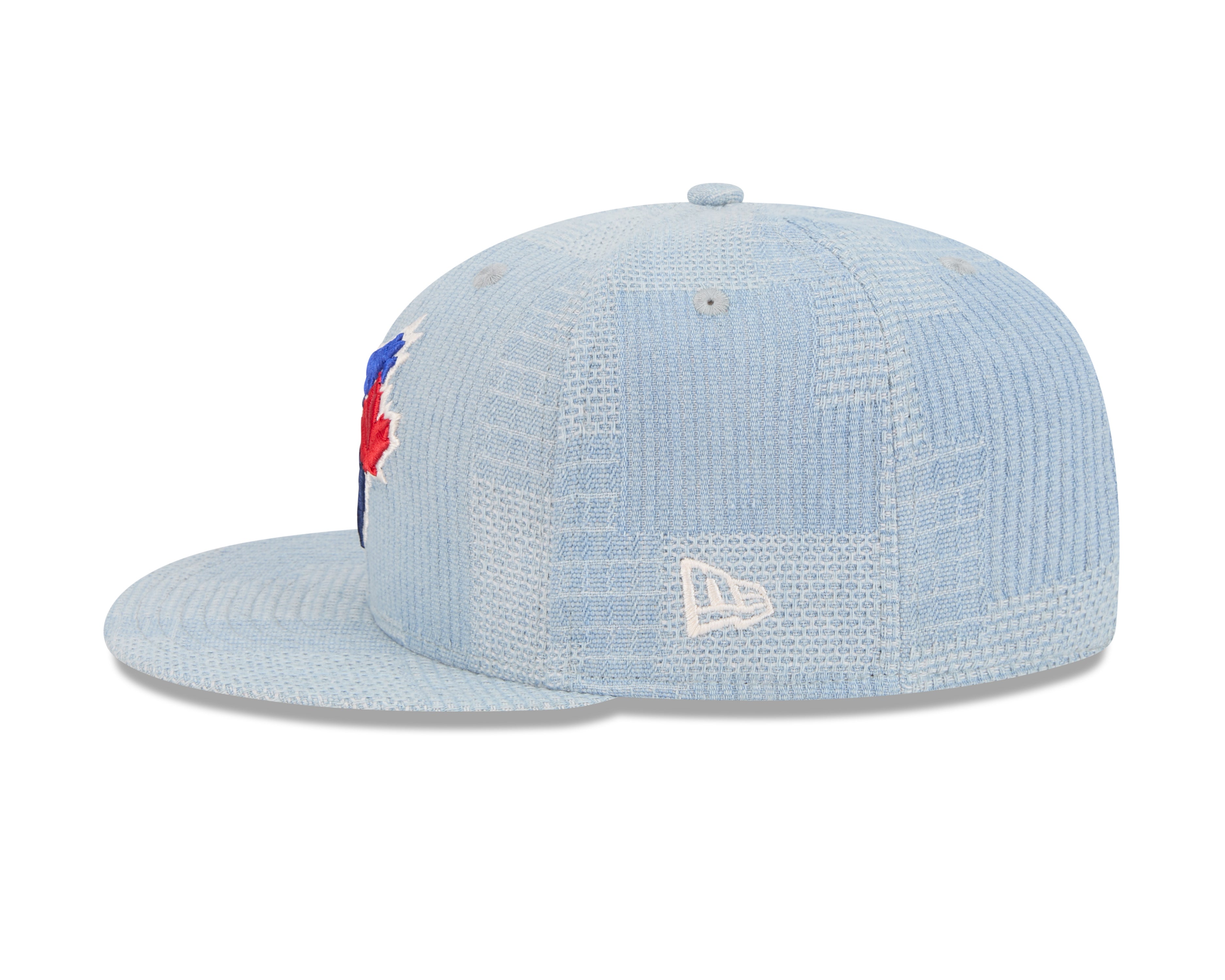 Casquette à pression en denim bleu clair 9Fifty Patchwork pour homme des Toronto Blue Jays MLB New Era