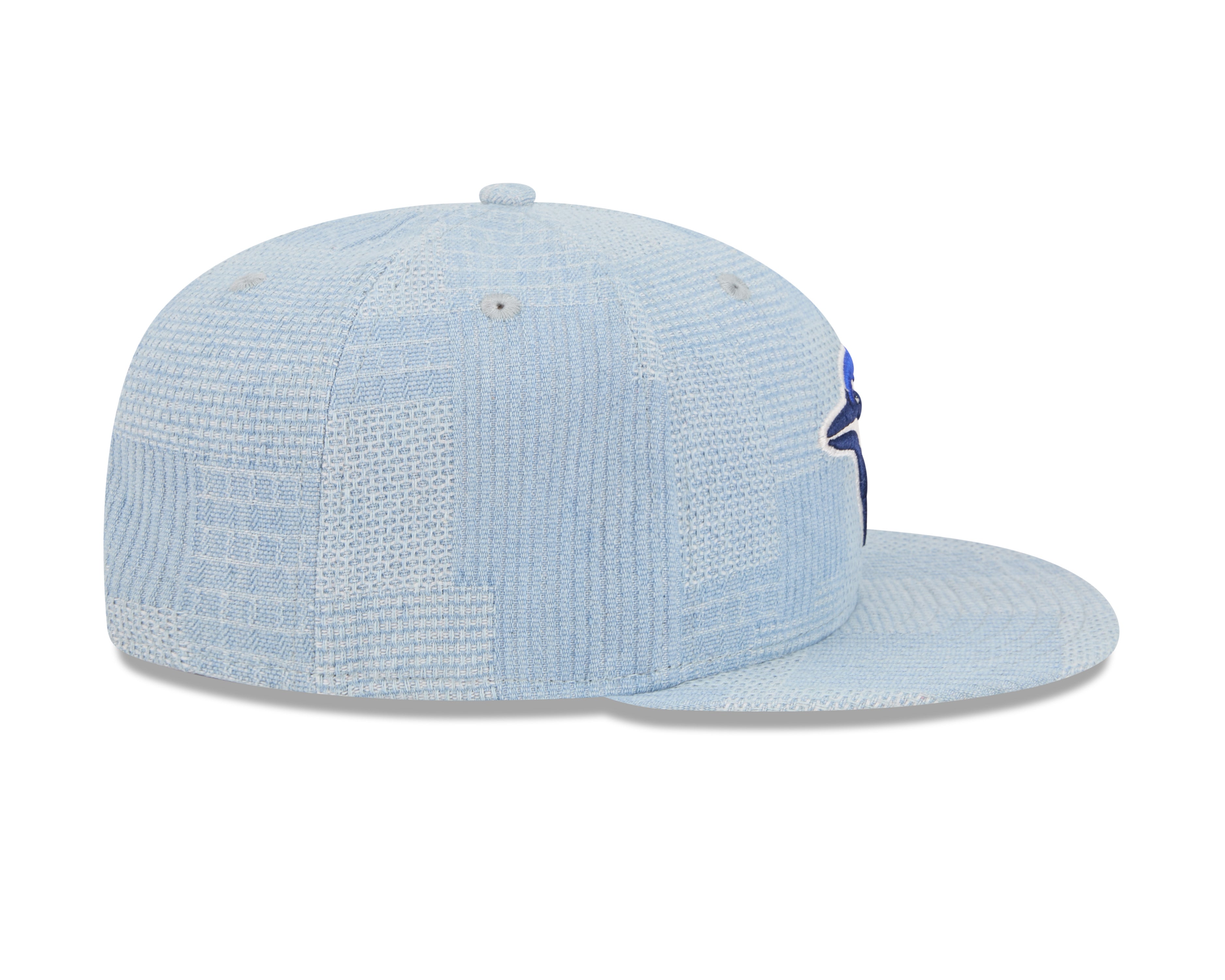 Casquette à pression en denim bleu clair 9Fifty Patchwork pour homme des Toronto Blue Jays MLB New Era