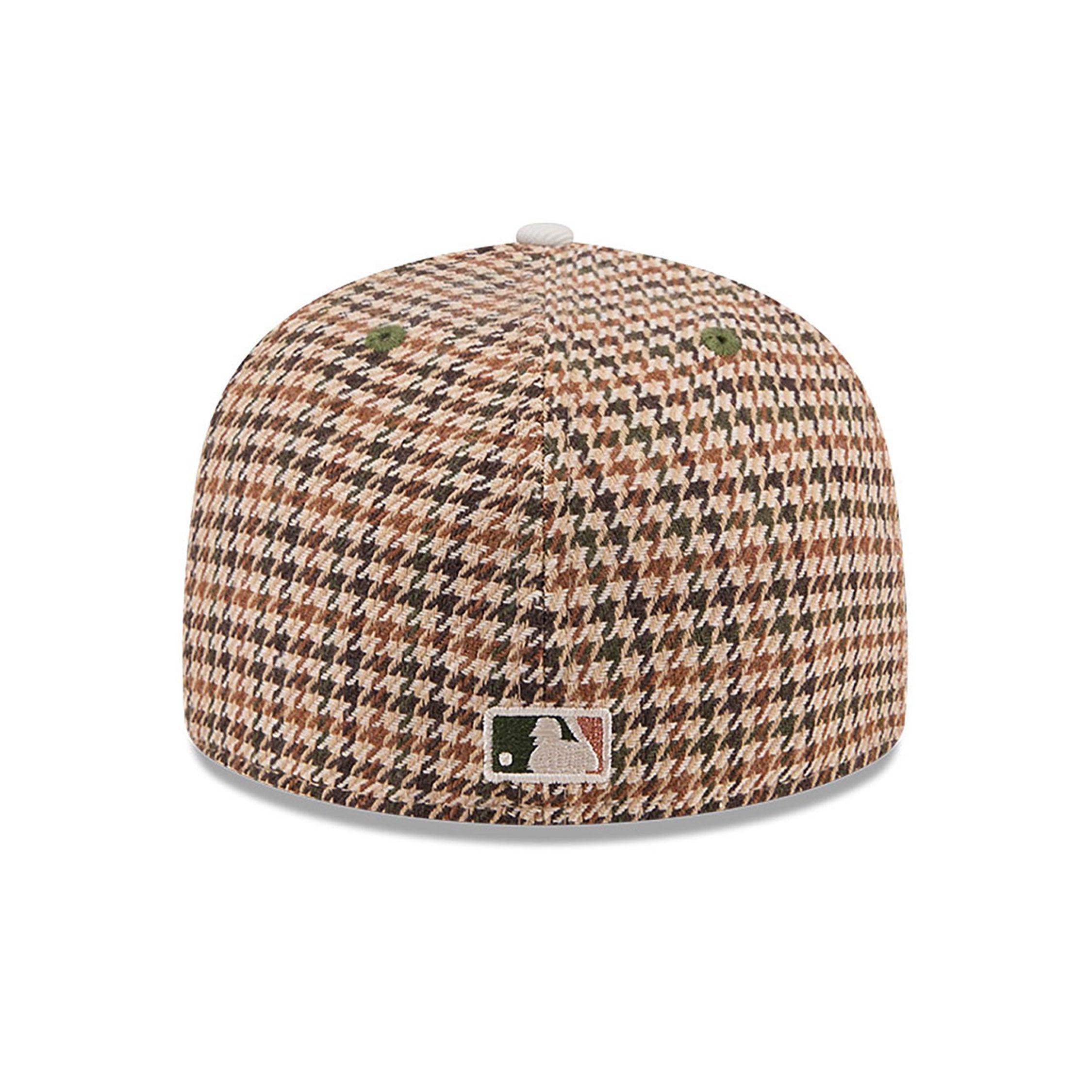 Casquette ajustée MLB New Era pour homme, motif pied-de-poule beige 59Fifty 2000 World Series des Yankees de New York