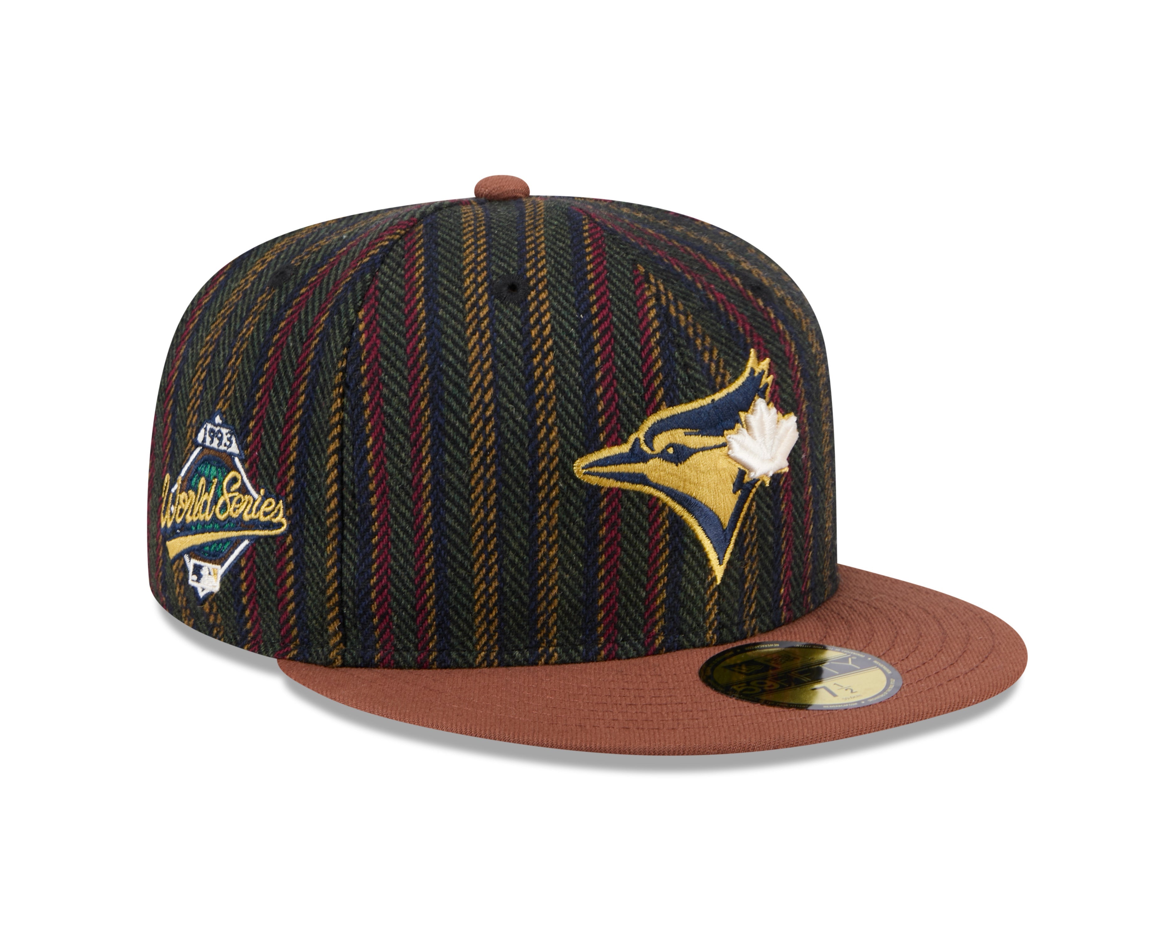 Toronto Blue Jays MLB New Era Men's Vintage Herringbone 59Fifty 1993 World Series Fitted Hat