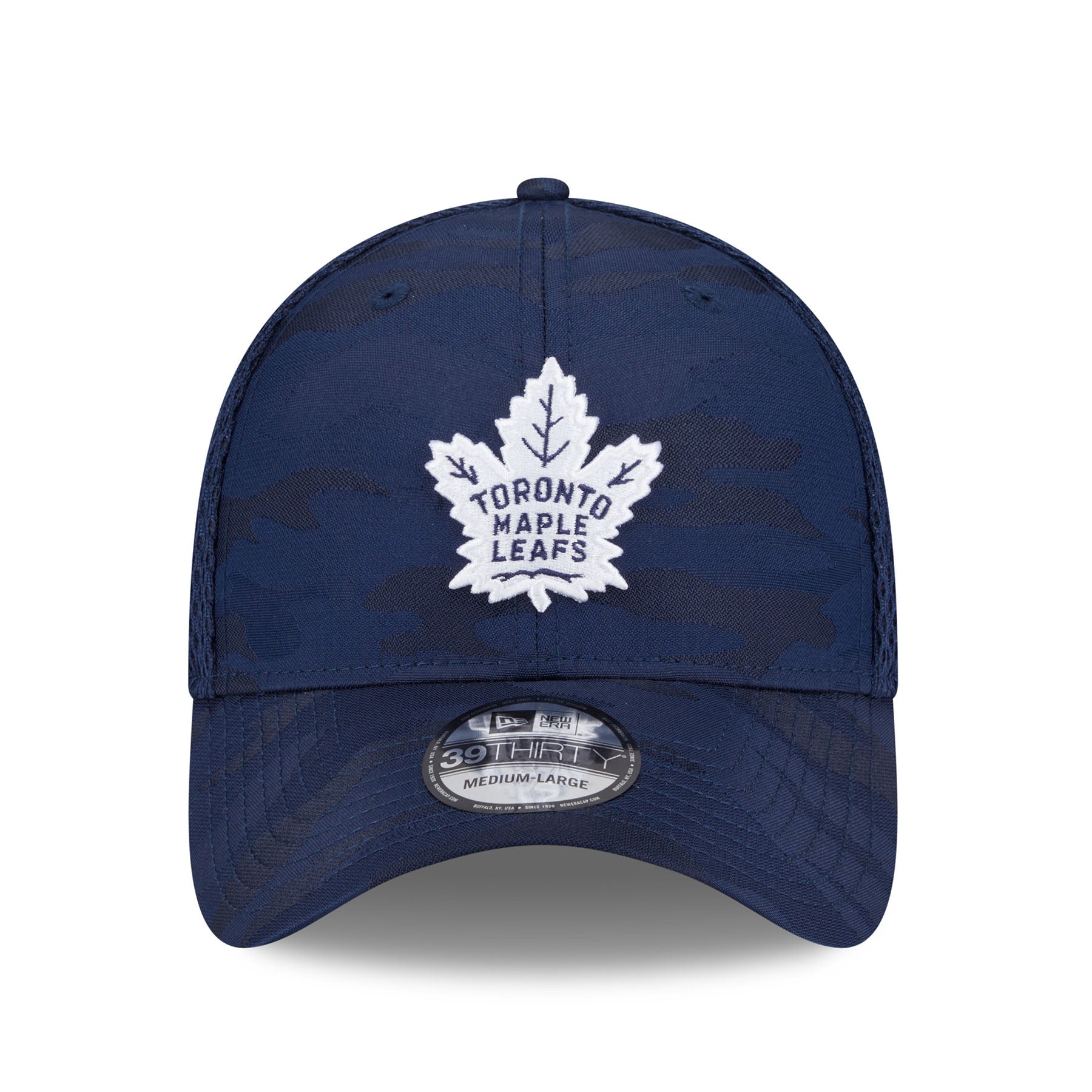 Toronto Maple Leafs NHL New Era Men's Navy 39Thirty Camo Neo Stretch Fit Hat